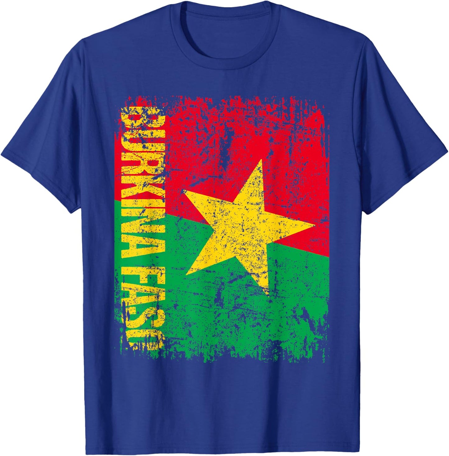 BURKINA FASO Flag Vintage Distressed BURKINA T-Shirt - T-Shirt | Royal