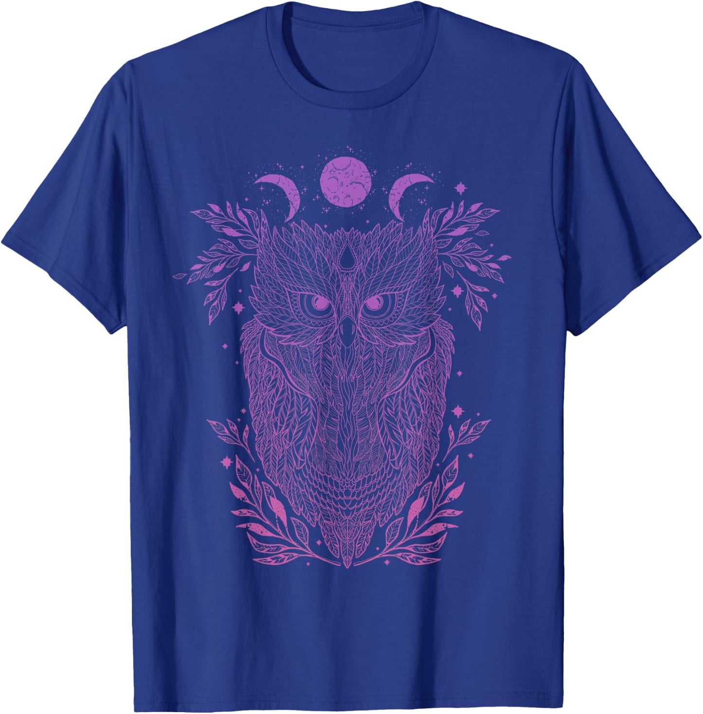 Geometric Night Owl Abstract Art Silhouette Psychedelic Gift T-Shirt - T-Shirt | Royal