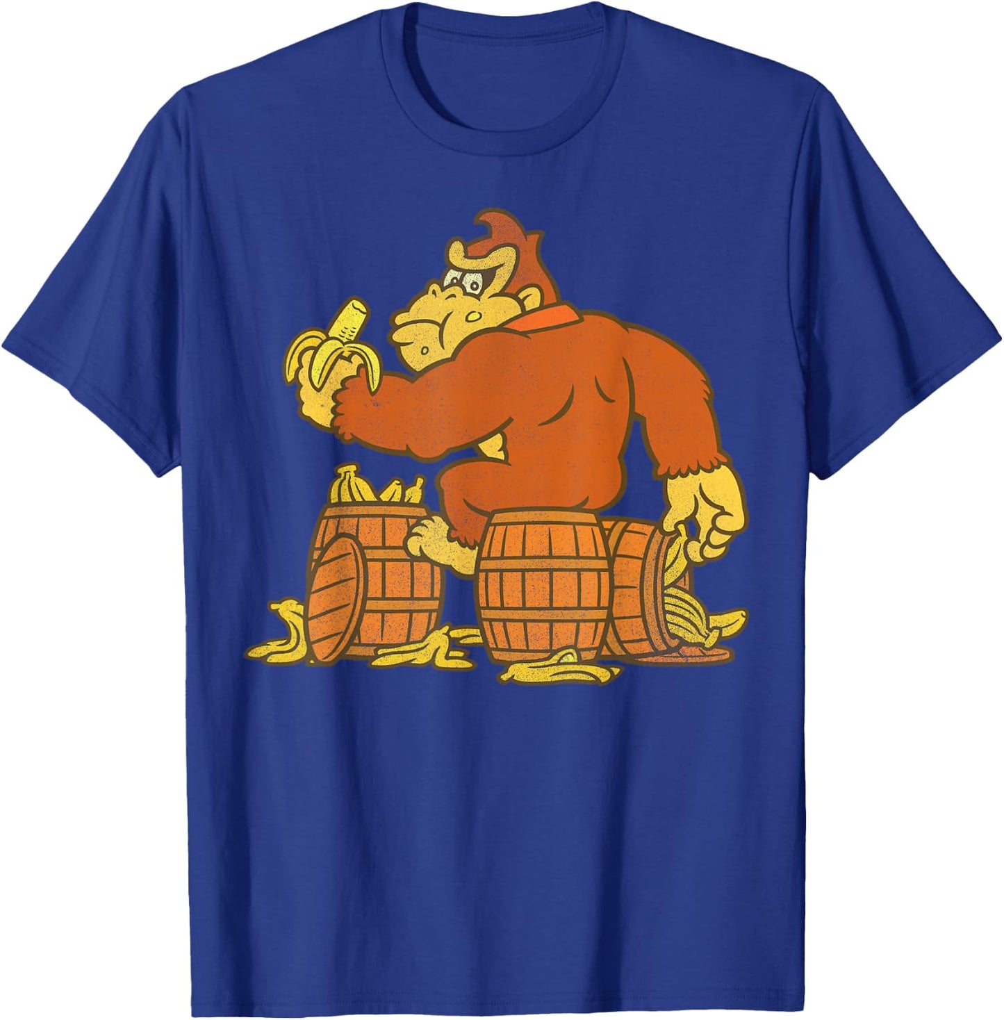 Super Mario Donkey Kong Bananas On Barrel T-Shirt - T-Shirt | Royal
