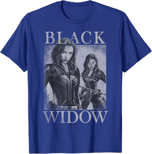 Marvel Black Widow Double Portrait T-Shirt - T-Shirt | Royal