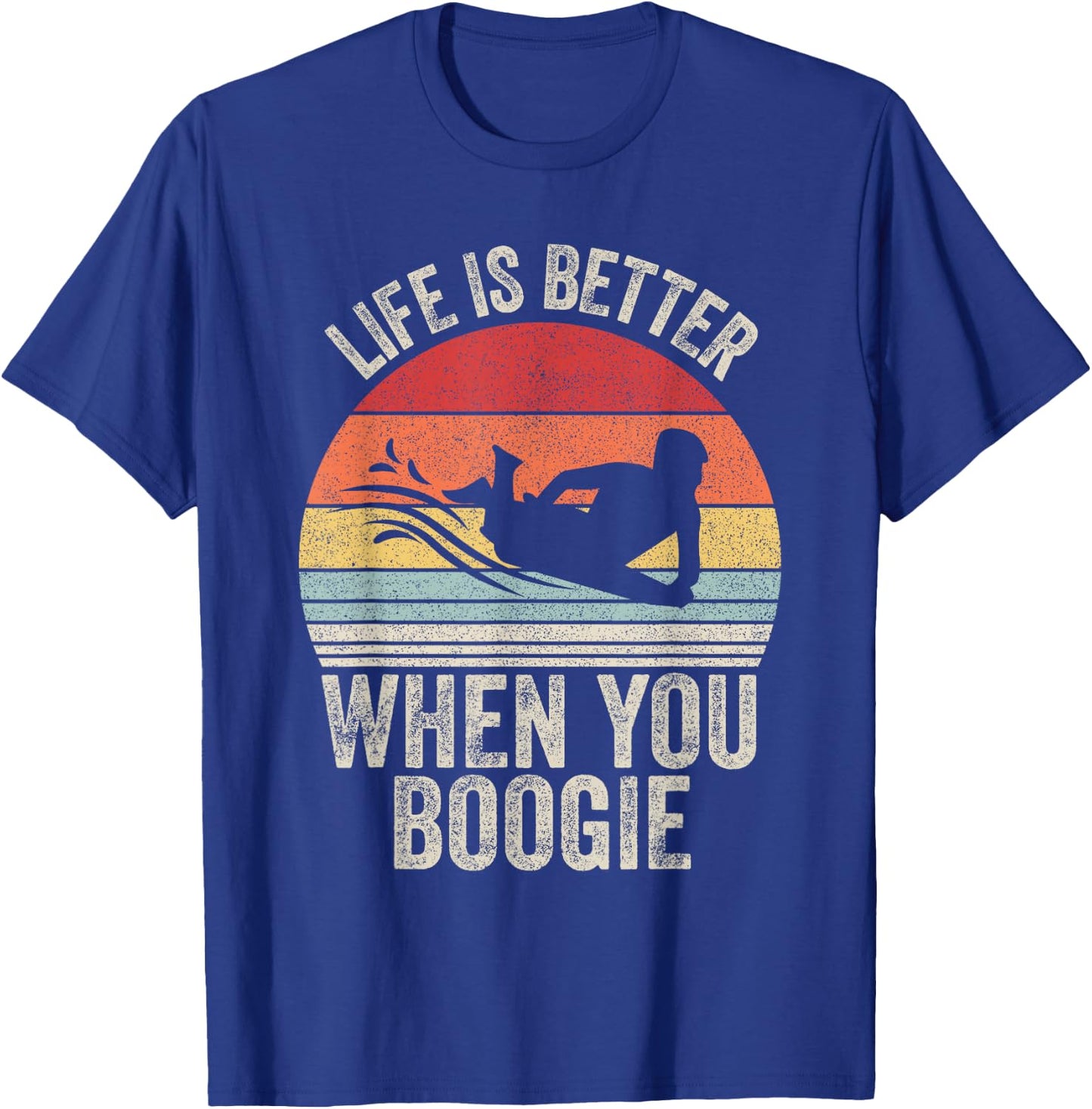 Catch Some Rays Vintage Retro Life Is Better When You Boogie Board - Women's Adults Black Short Sleeve Classic Fit - Small T-Shirt - T-Shirt | Royal