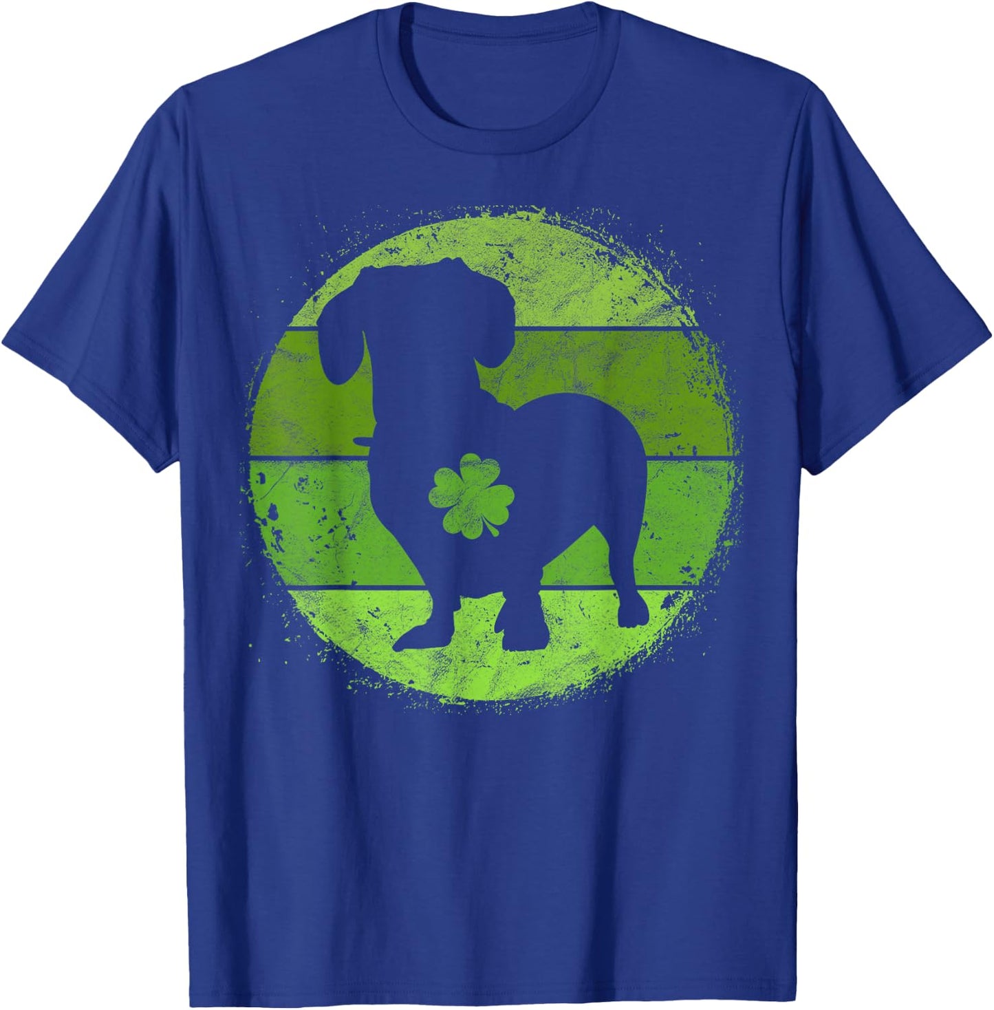 Circular Dachshund Irish Shamrock Doxie St Patricks Day T-Shirt - T-Shirt | Royal
