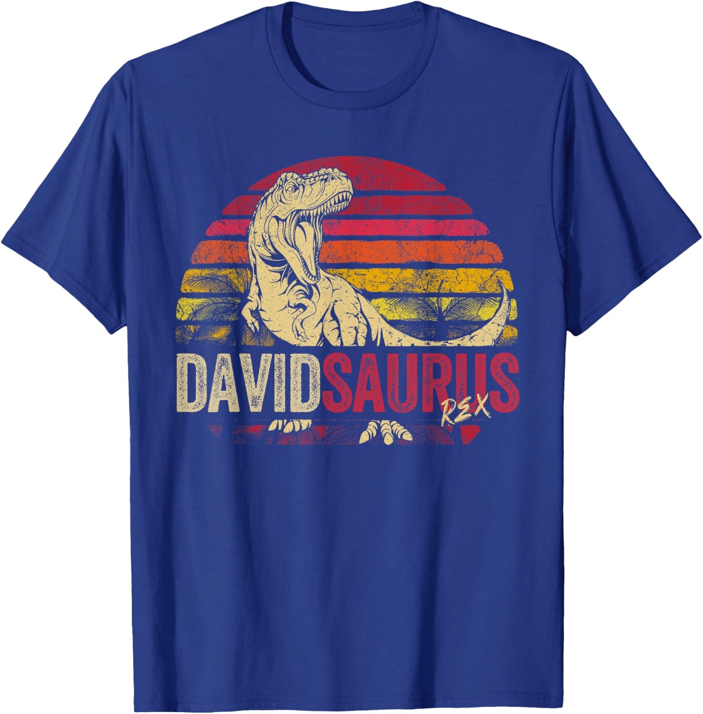 David Saurus Funny Personalized Dinosaur T Rex Boys Name T-Shirt - T-Shirt | Royal