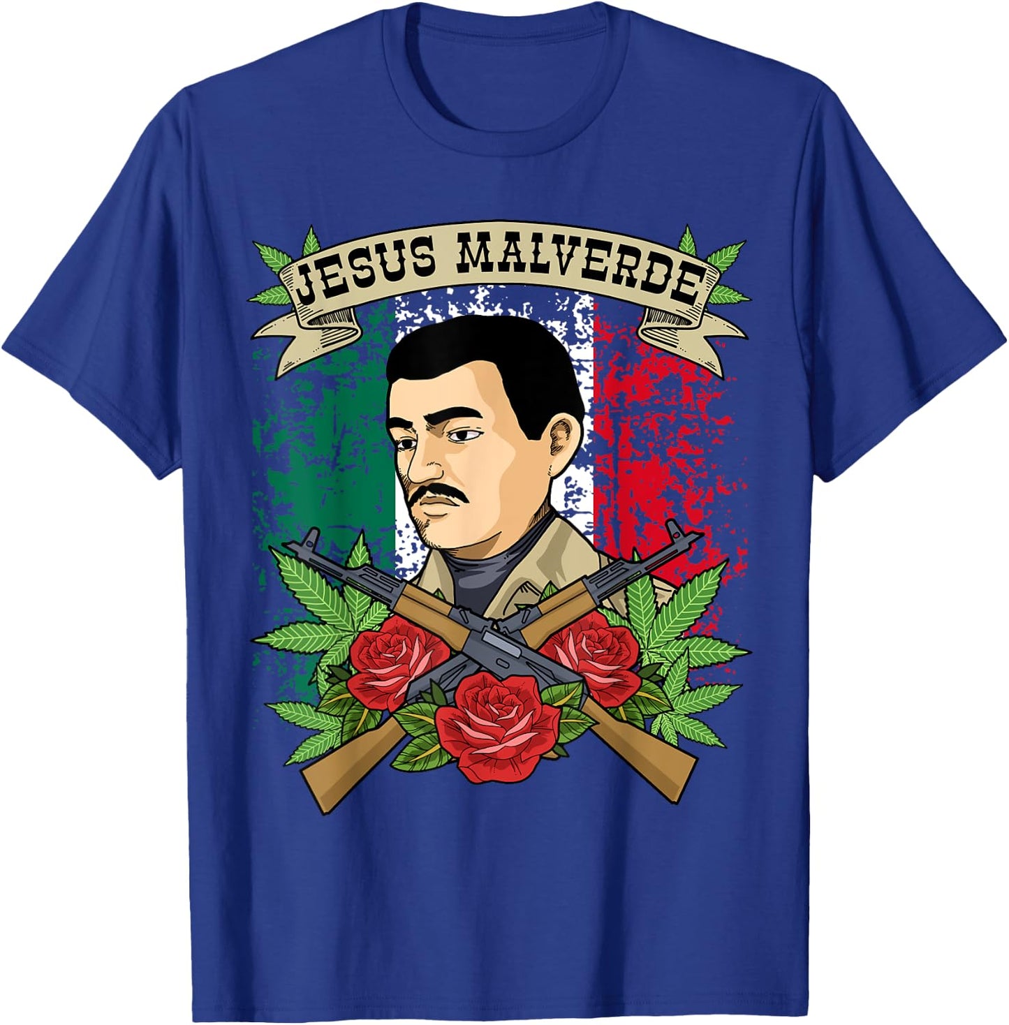 Jesus Malverde Shirt & Men Gifts Jesus Malverde T-Shirt - T-Shirt | Royal