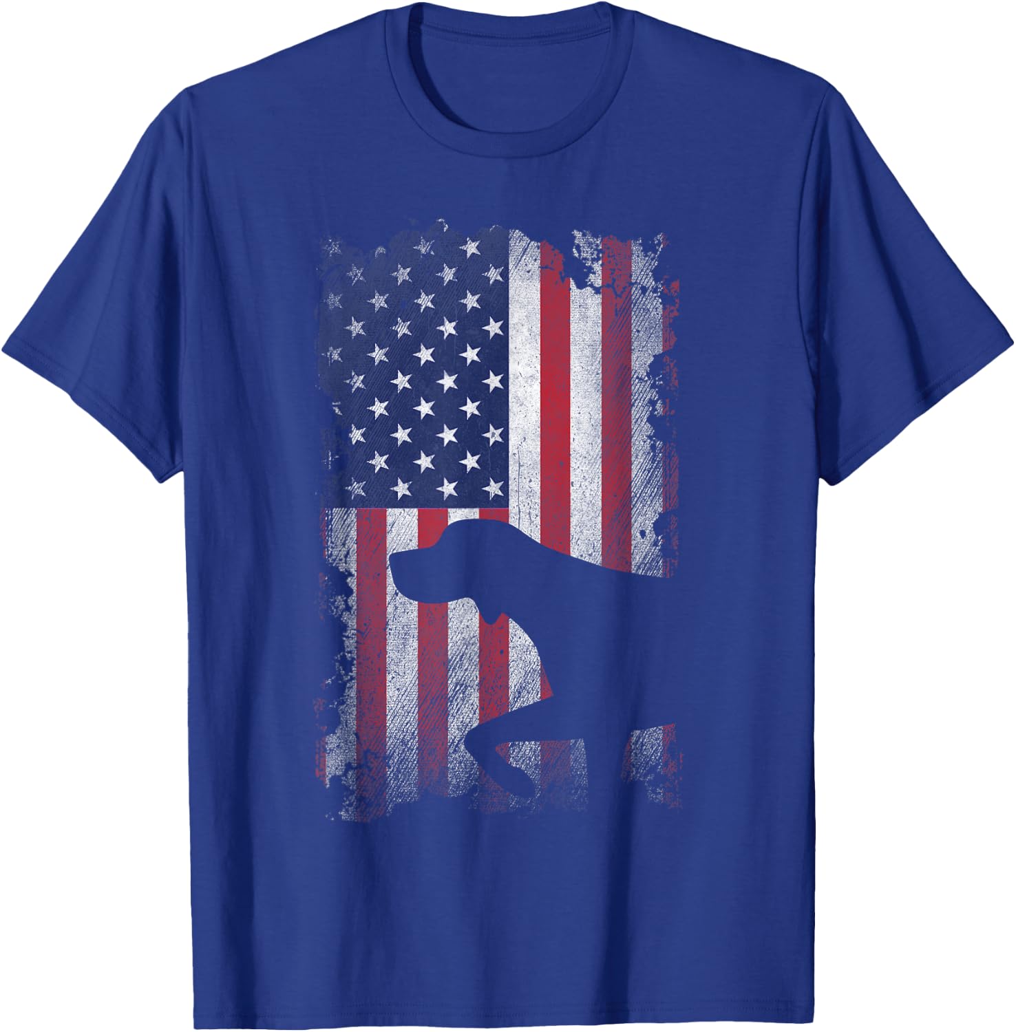 Patriotic German Shorthaired Pointer American Flag GSP Dog T-Shirt - T-Shirt | Royal
