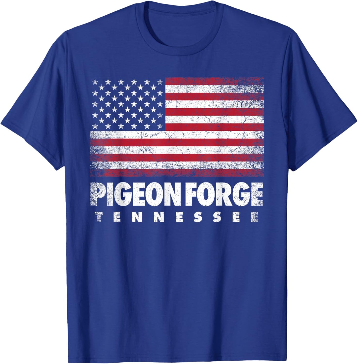 Pigeon Forge Tennessee 4th of July American Flag USA America T-Shirt - T-Shirt | Royal
