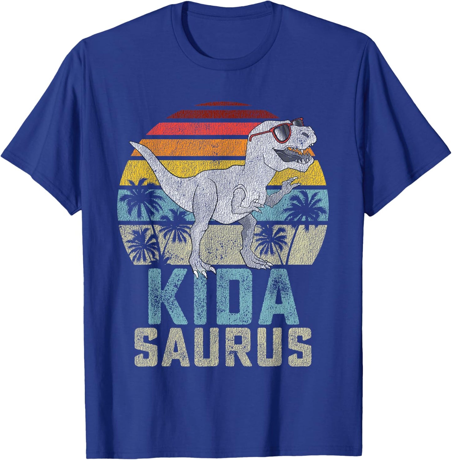 Kidasaurus T Rex Dinosaur Kid Saurus Family Matching T-Shirt - T-Shirt | Royal