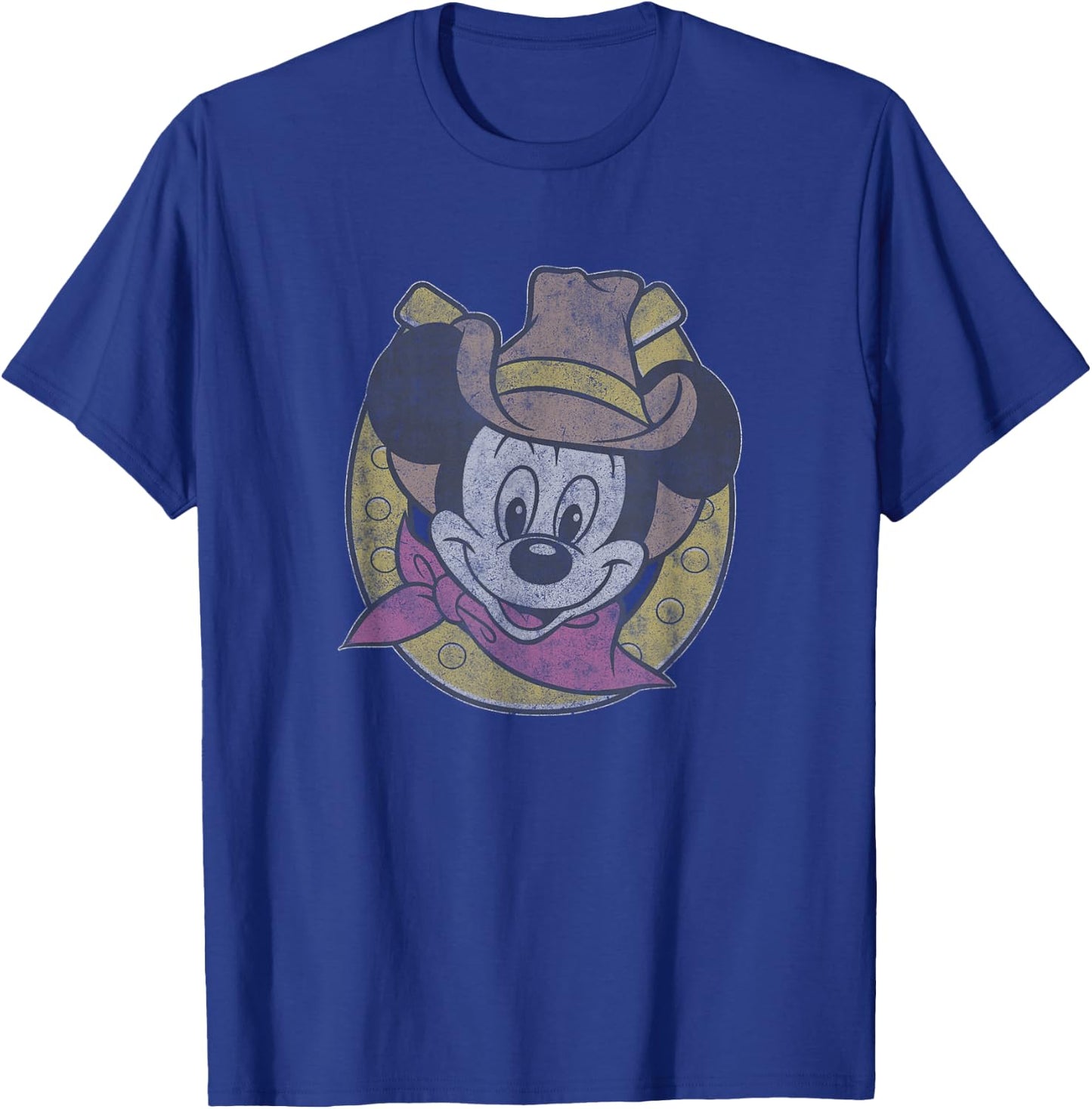 Disney Mickey Cowboy Classic Horseshoe Hat T-Shirt - T-Shirt | Royal