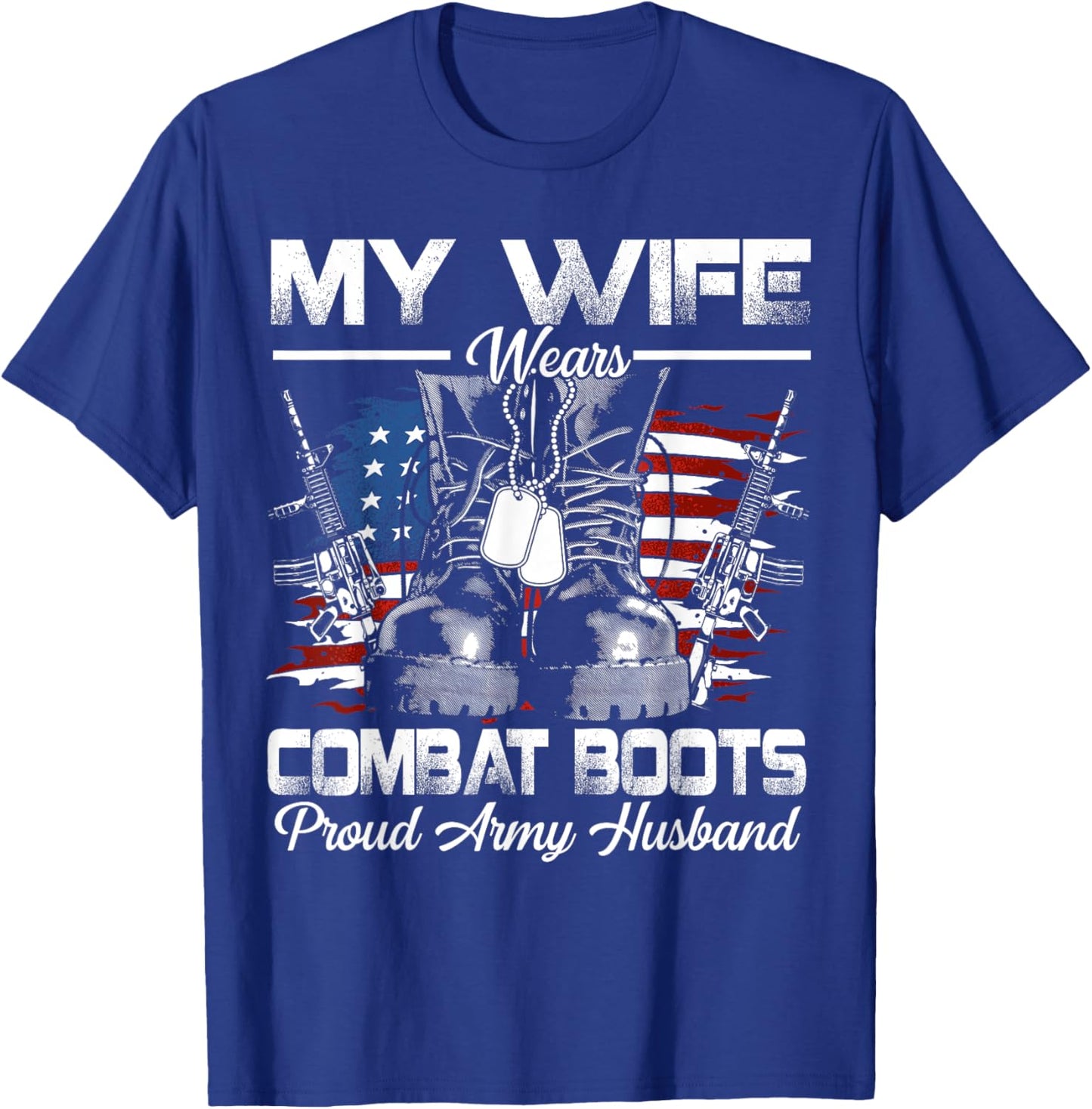 Proud Army Husband Veteran Wife T-Shirt - T-Shirt | Royal
