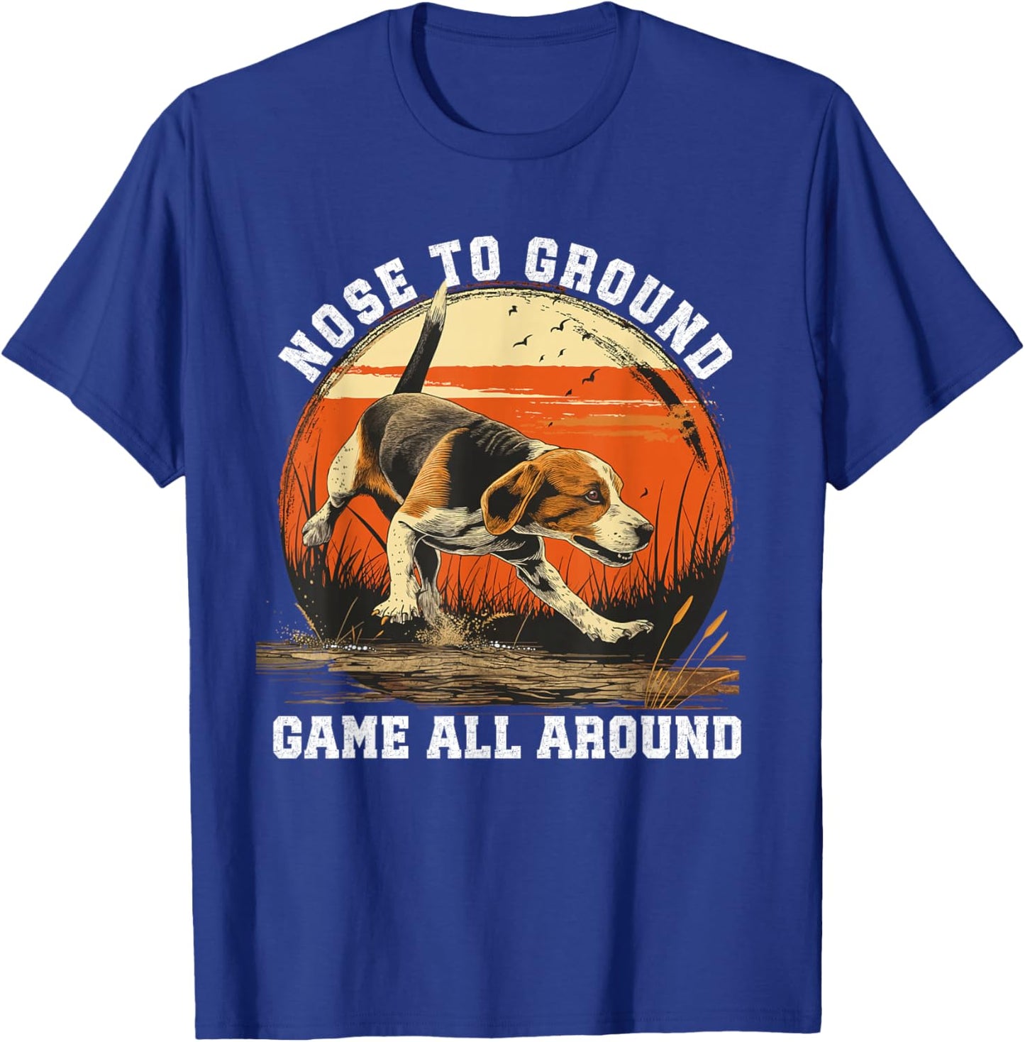 Dog Hunter Nose To Ground Beagle Hunting T-Shirt - T-Shirt | Royal