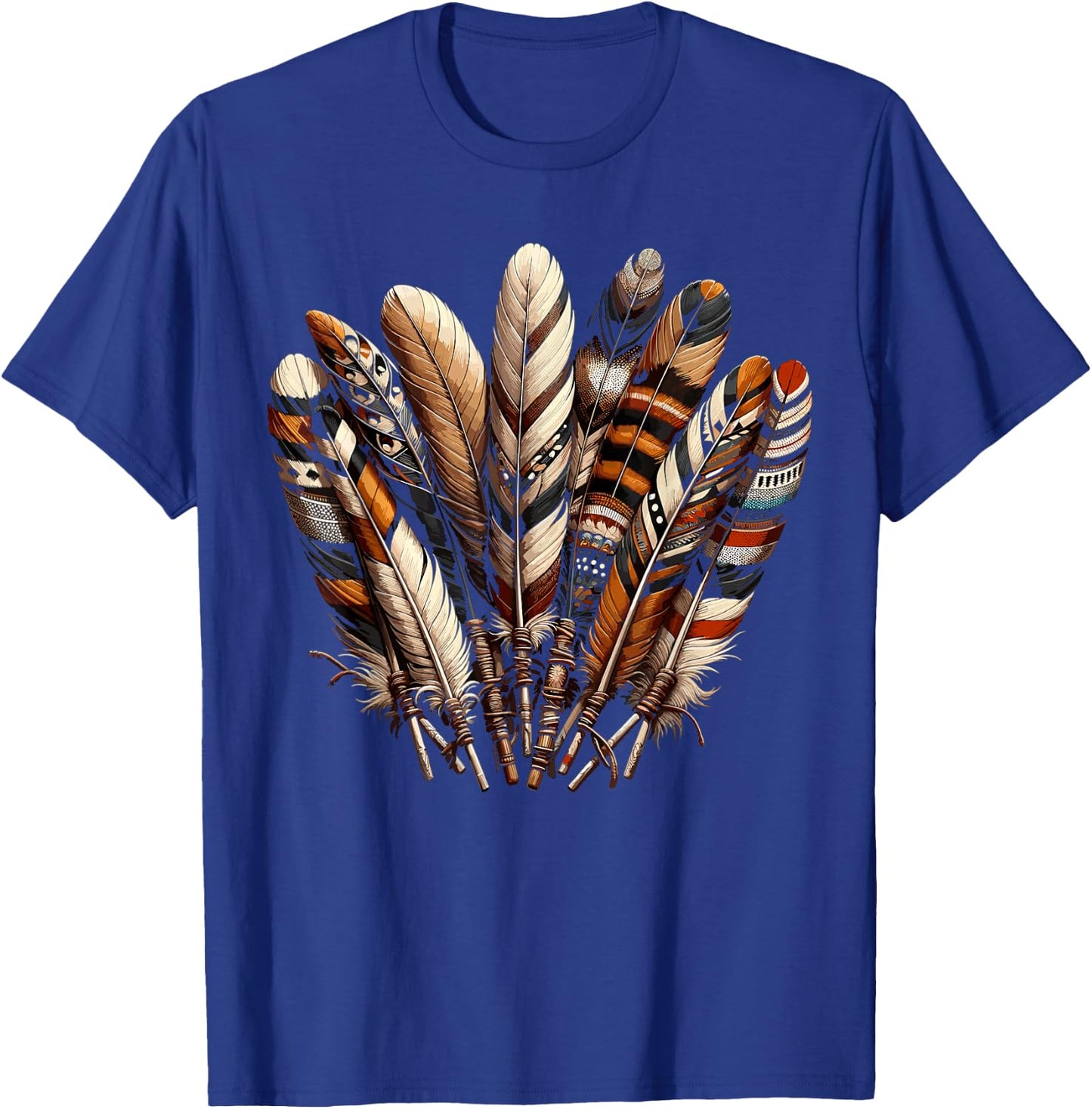 Southwest Native American Indian Feather T-Shirt - T-Shirt | Royal