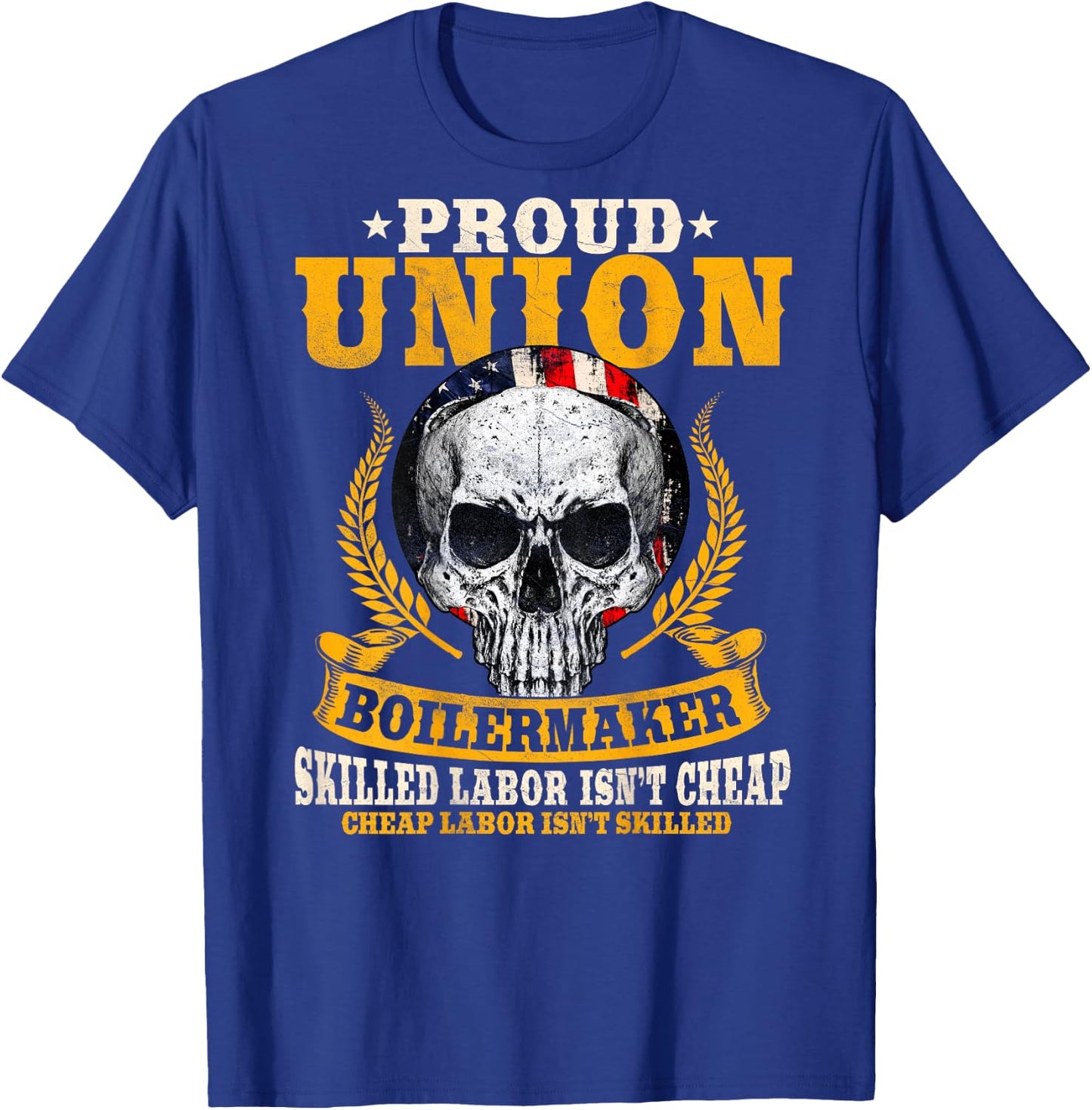 Union Boilermaker Design On Back Of Clothing T-Shirt - T-Shirt | Royal