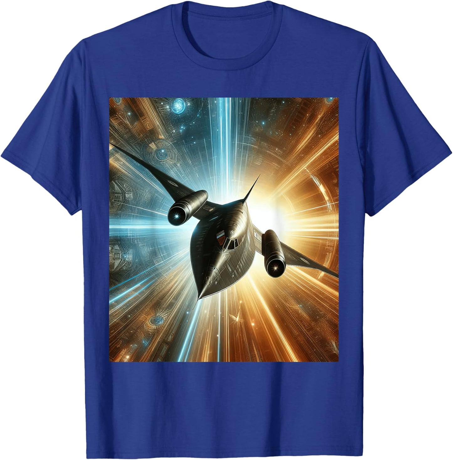 SR-71 Blackbird Blueprint Air Force Military Jet T-Shirt - T-Shirt | Royal
