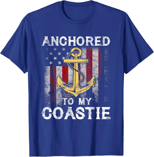 US Coast Guard Veteran Coastie Wife USCG Veteran Flag T-Shirt - T-Shirt | Royal