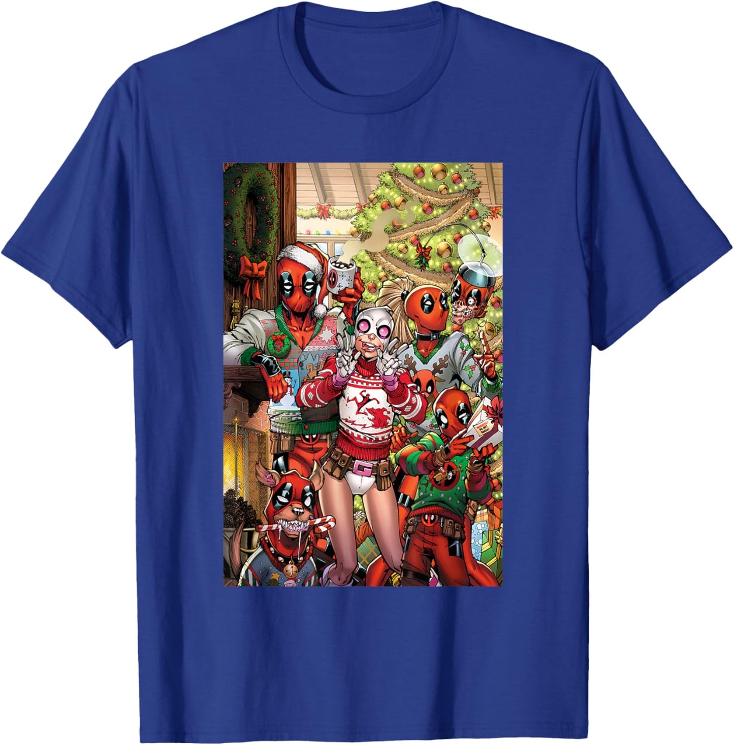 Marvel Gwenpool & Deadpool Family Christmas Holiday T-Shirt - T-Shirt | Royal