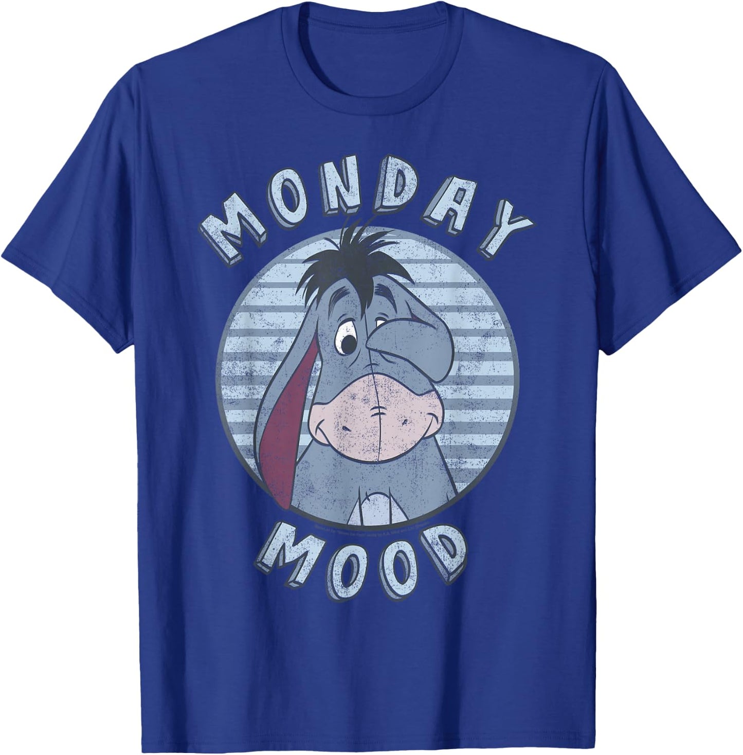 Disney Winnie The Pooh Eeyore Monday Mood Vintage Circle T-Shirt - T-Shirt | Royal