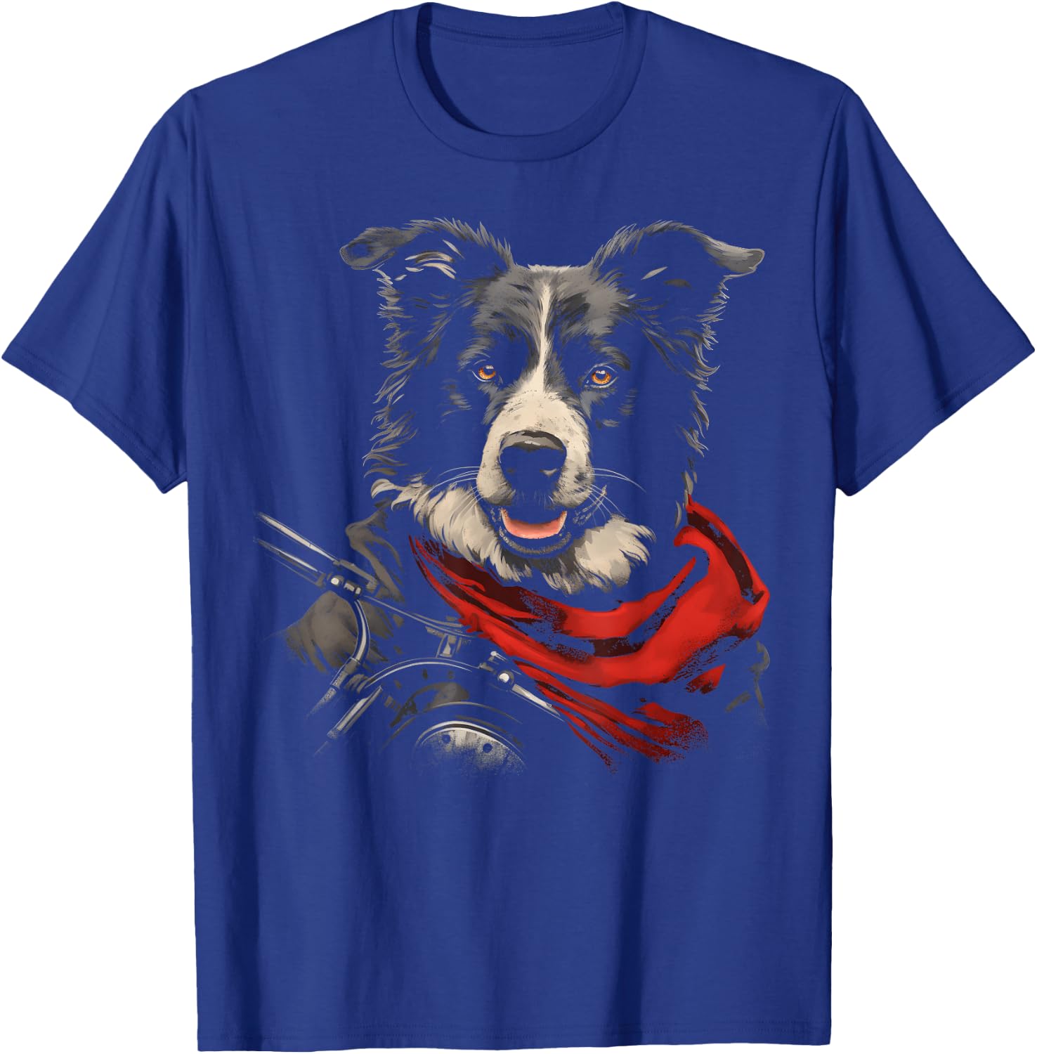 Cool Motorcycle Dad Biker Dog Funny Border Collie Dad Rider Men T-Shirt - T-Shirt | Royal
