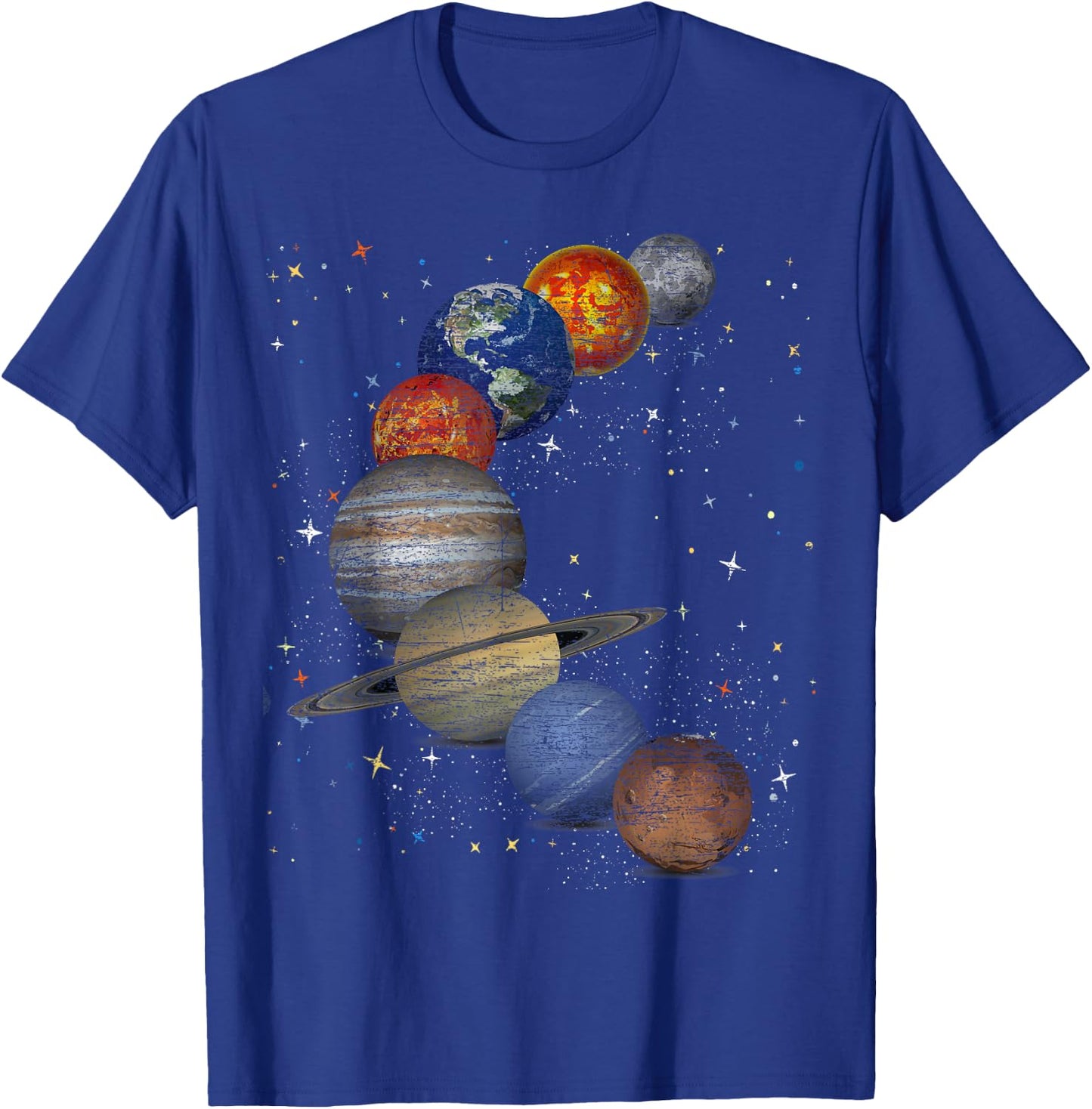 Galaxy Planets Sun Universe Outer Space Science T-Shirt - T-Shirt | Royal