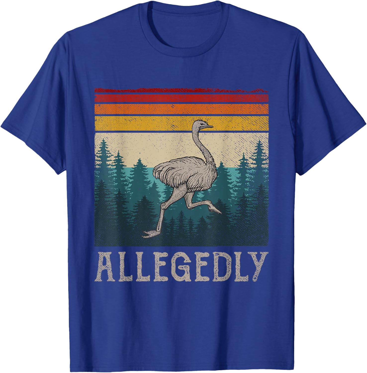 Vintage Retro Allegedly Ostrich Funny Bird Lover T-Shirt - T-Shirt | Royal