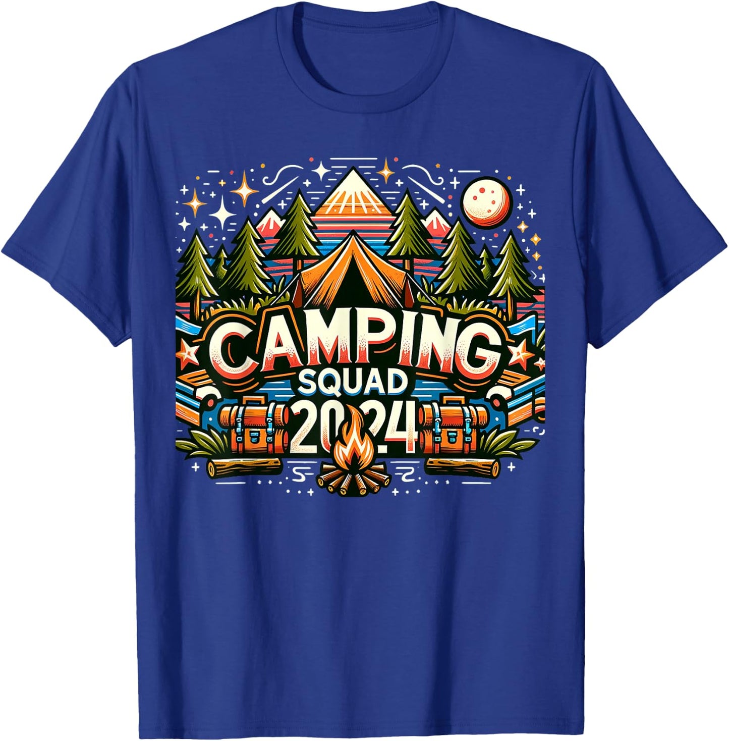 Camping Squad 2024 Family Camping Outfit for Group Camping T-Shirt - T-Shirt | Royal