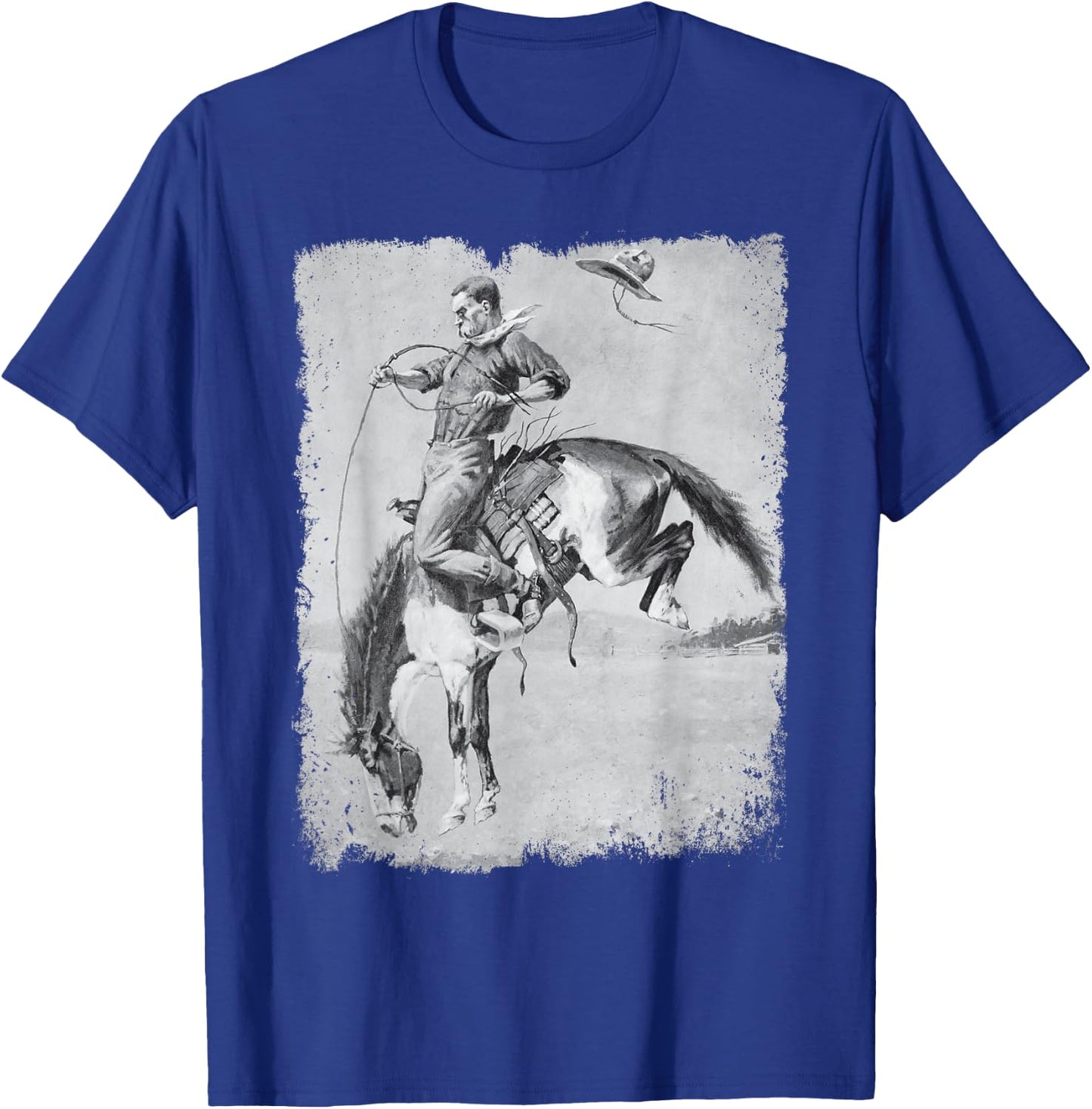 Cowboy Rodeo Horse Western Country Vintage Bronco Riding USA T-Shirt - T-Shirt | Royal