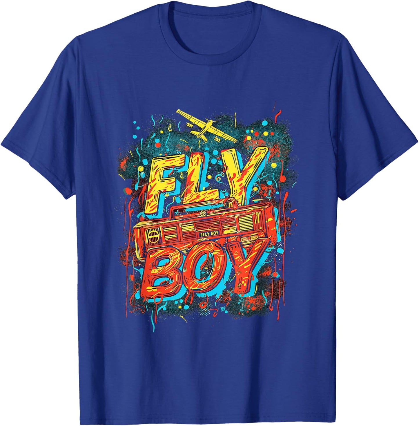Fly Boy Hip Hop 80s 90s Urban Graffiti Style T-Shirt - T-Shirt | Royal
