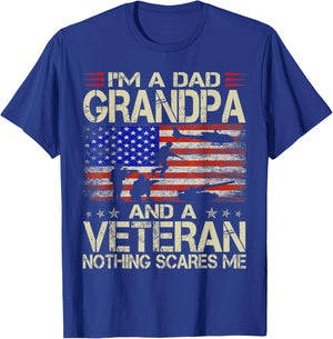 I'm A Dad Grandpa And Veteran Father's Day T-Shirt - T-Shirt | Royal