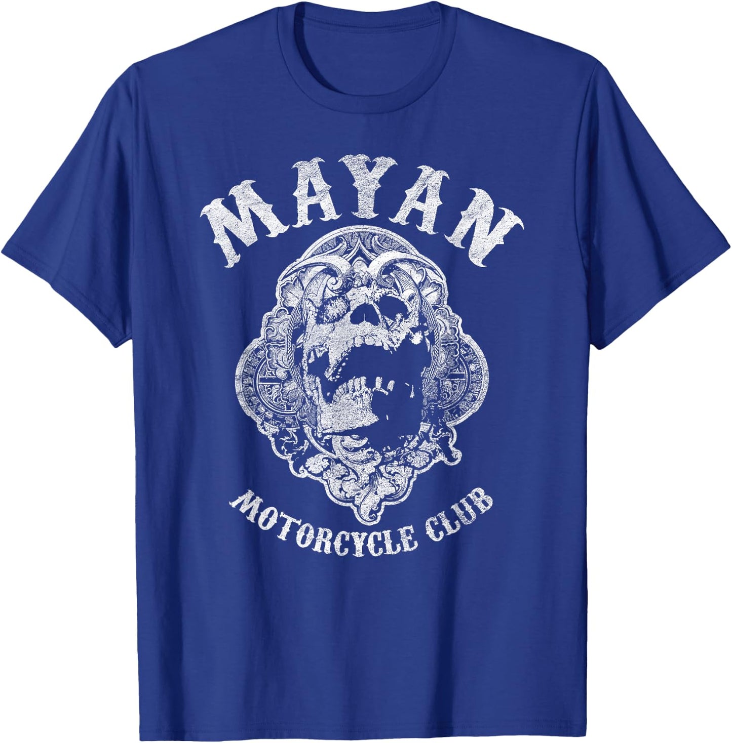 Mayan Motorcycle Vintage - Skull Anarchy T-Shirt - T-Shirt | Royal