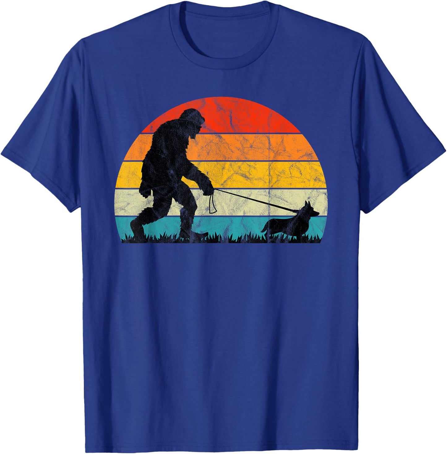 Bigfoot Walking Corgi Dog Training Puppies Mom Dad Lover Women Girls Kids T-Shirt - T-Shirt | Royal