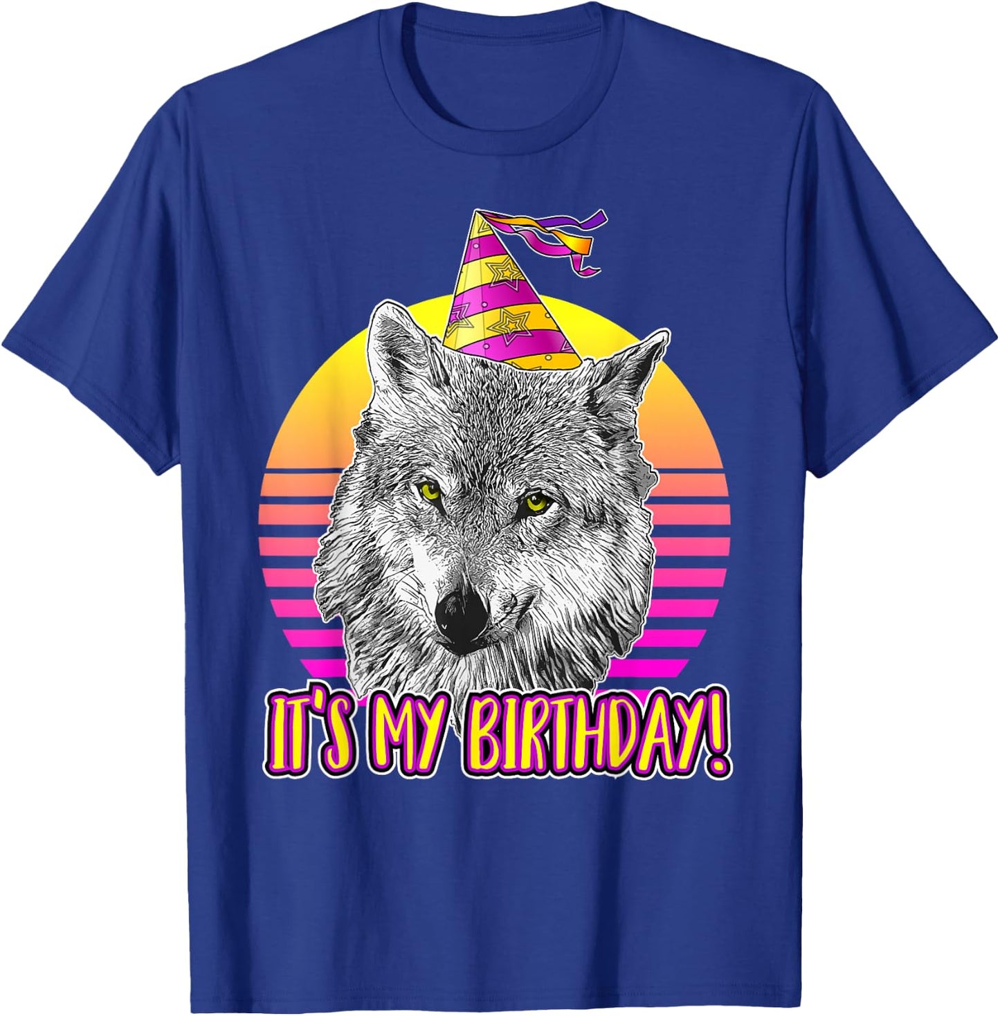 Wolf Themed Birthday Party - Cute Retro Wolves Lover T-Shirt - T-Shirt | Royal