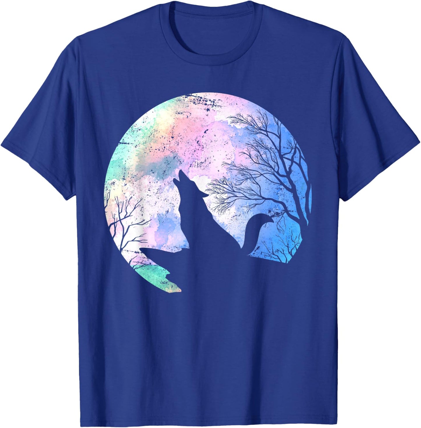 Forest Animal Wolf Predator Gift Wildlife Full Moon Wolf T-Shirt - T-Shirt | Royal