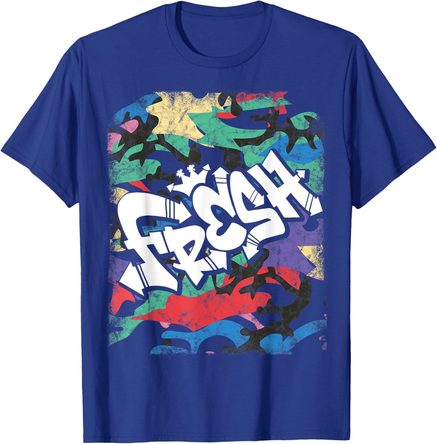 Fresh Hip Hop 80s 90s Old School Camo Rap Urban Slang T-Shirt - T-Shirt | Royal