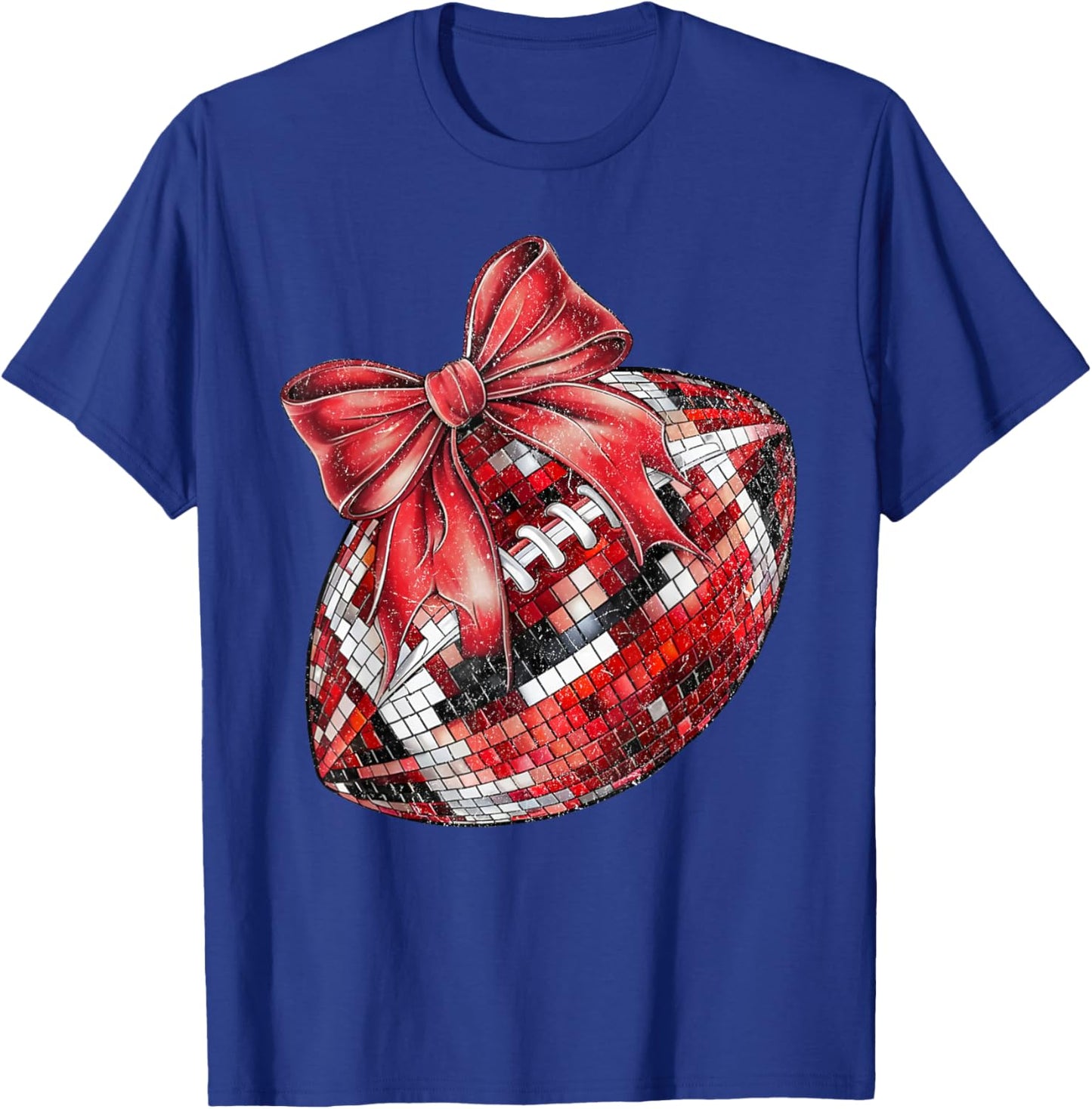 Coquette Bow American Football Game Day Thanksgiving Autumn T-Shirt - T-Shirt | Royal