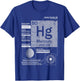 Mercury (Hg) Element | Atomic Number 80 Science Chemistry T-Shirt - T-Shirt | Royal