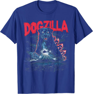 Dogzilla Funny Giant Australian Shepherd Dog graphic art T-Shirt - T-Shirt | Royal