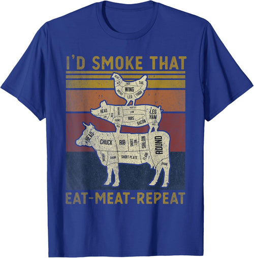 I'd Smoke That Eat Meat Repeat Funny Barbeque Grilling