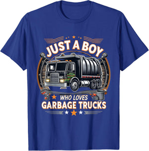 Just a boy who loves Garbage Trucks T-Shirt - T-Shirt | Royal