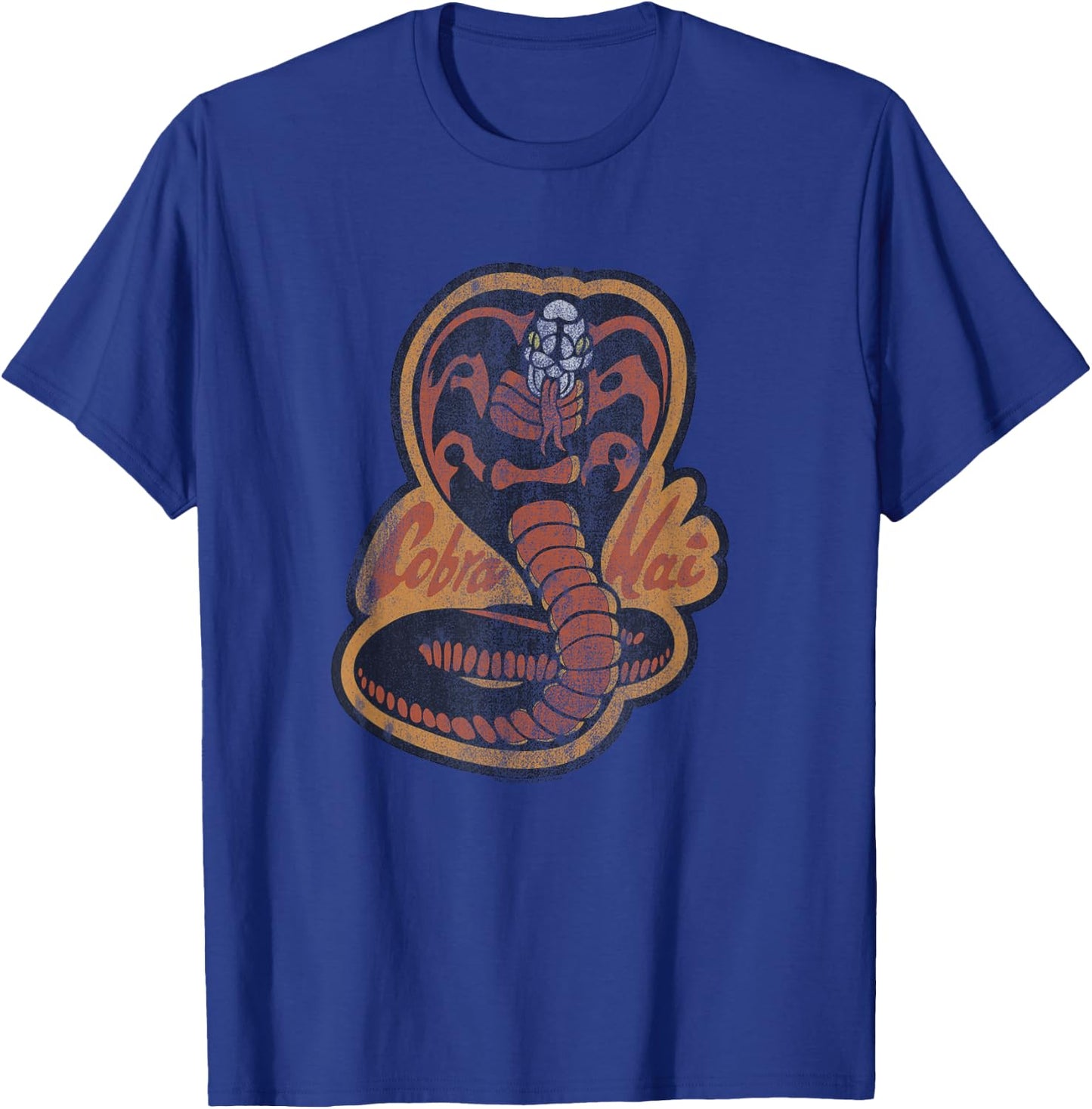 Cobra Kai Distressed Vintage Snake Logo TV Show T-Shirt - T-Shirt | Royal