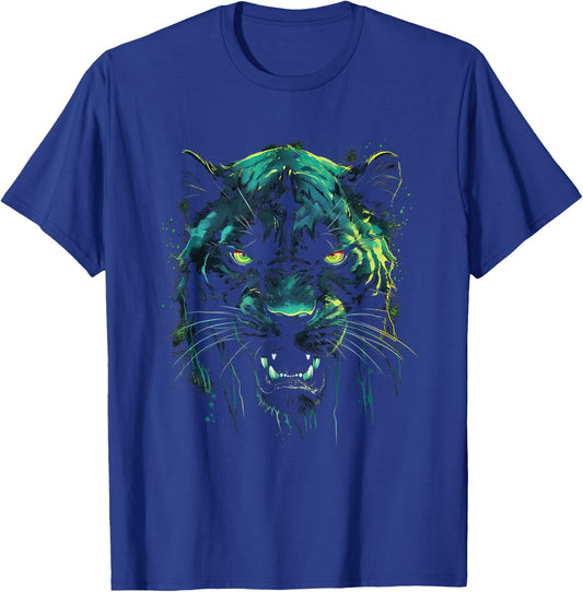 Panther with beautiful green eyes black panthers T-Shirt - T-Shirt | Royal