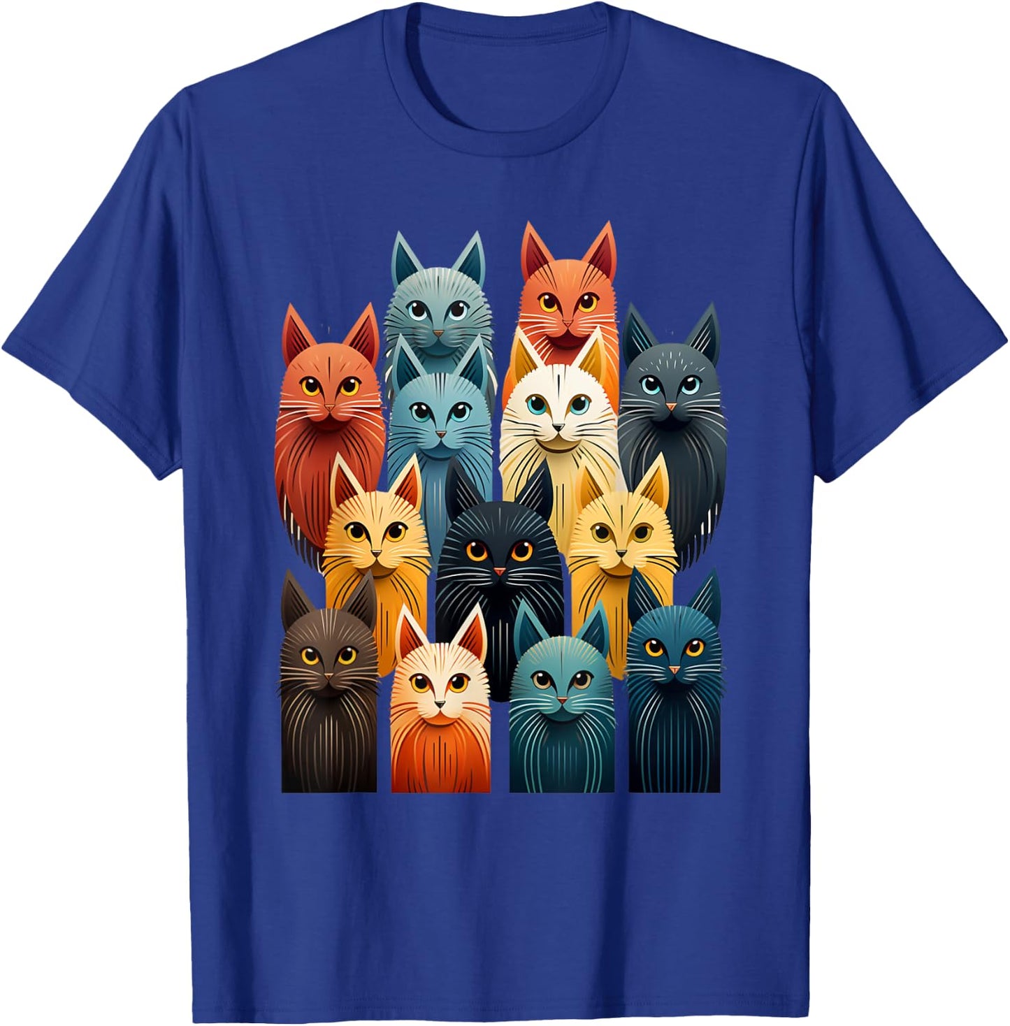 Stylized Vintage Kitten Art Lover Classic Cute Cat T-Shirt - T-Shirt | Royal