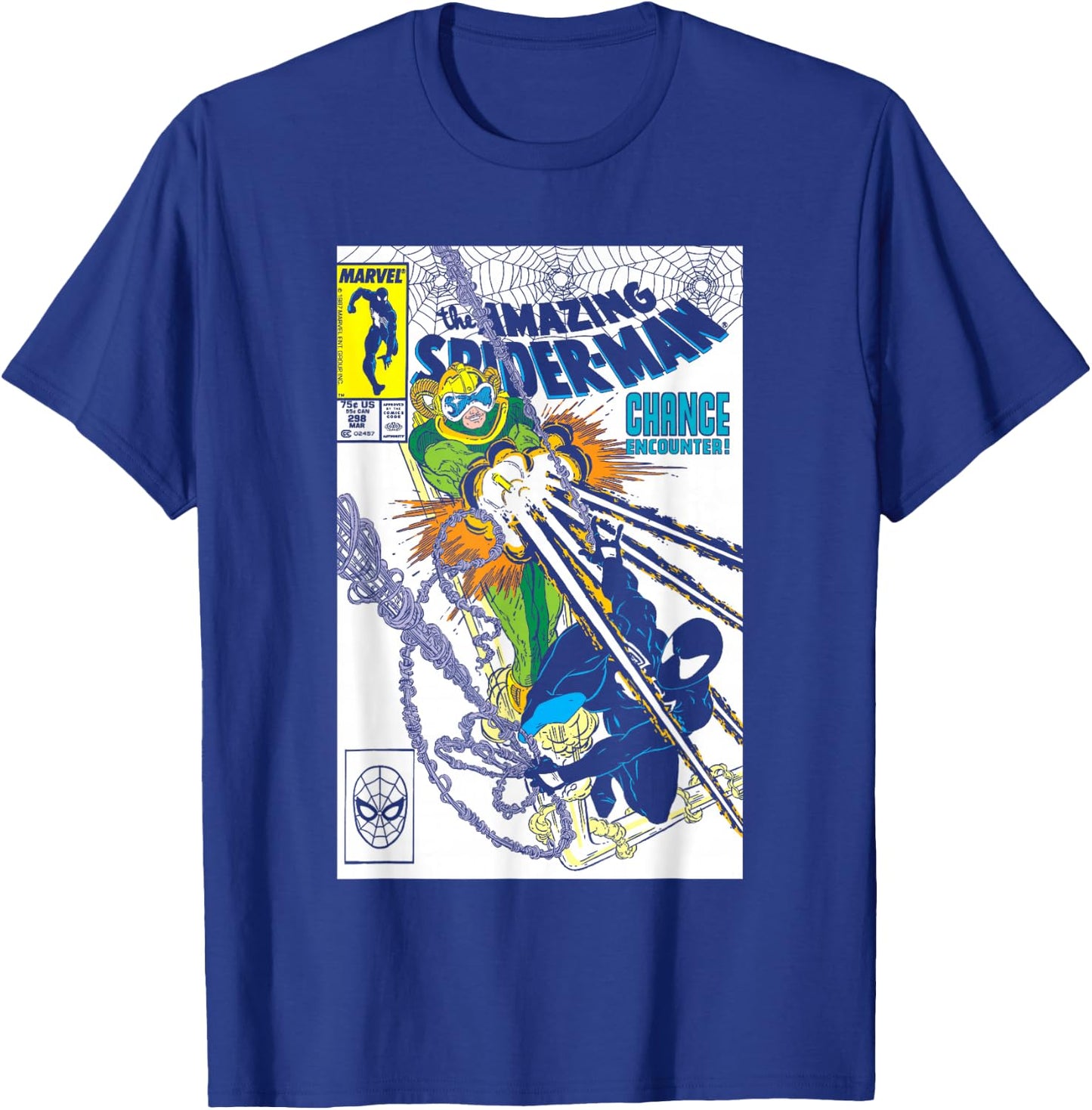 Marvel Spider-Man Chance Encounter Comic Book Cover T-Shirt - T-Shirt | Royal