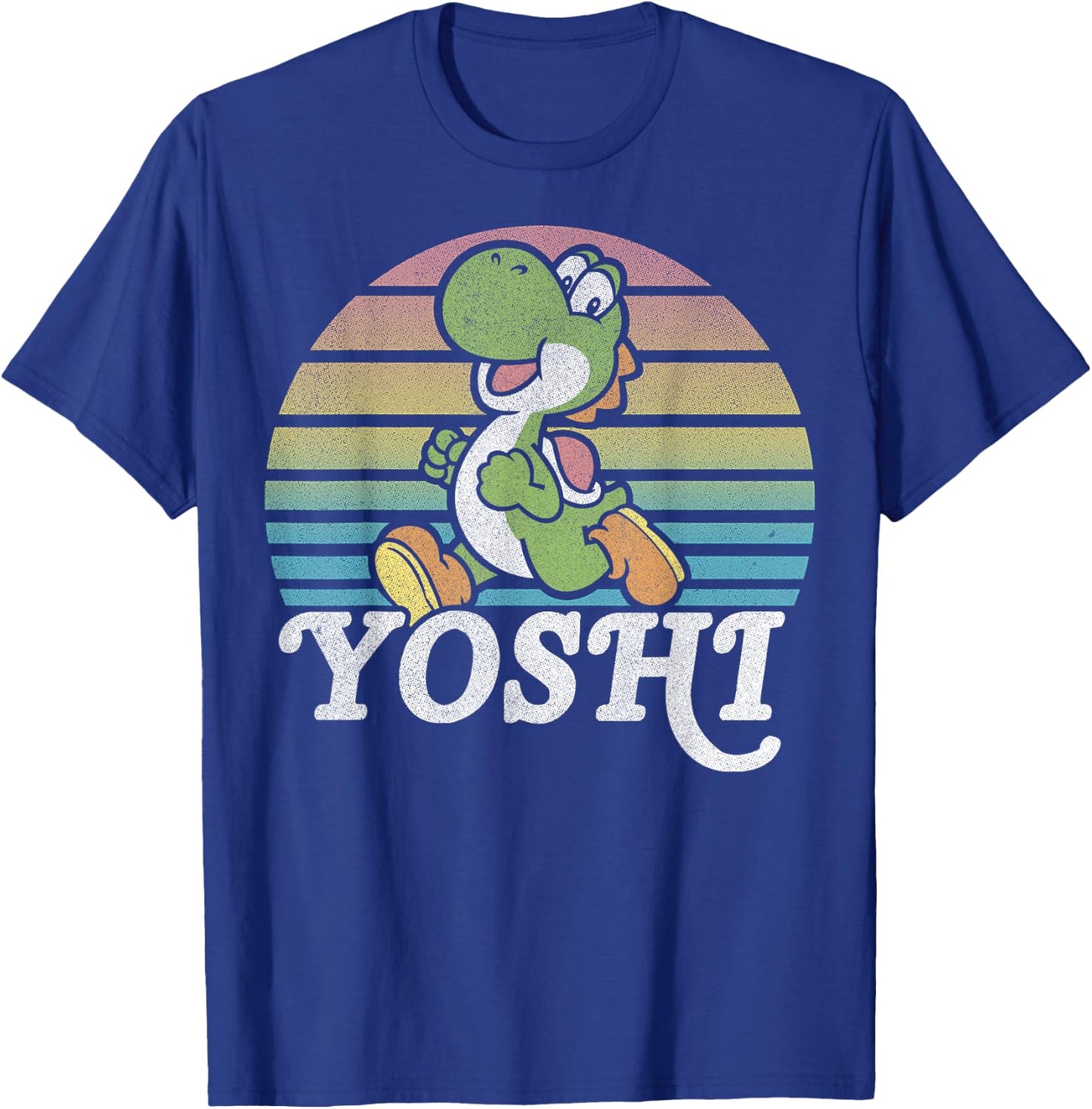 Super Mario Yoshi Retro Line Run Portrait T-Shirt - T-Shirt | Royal