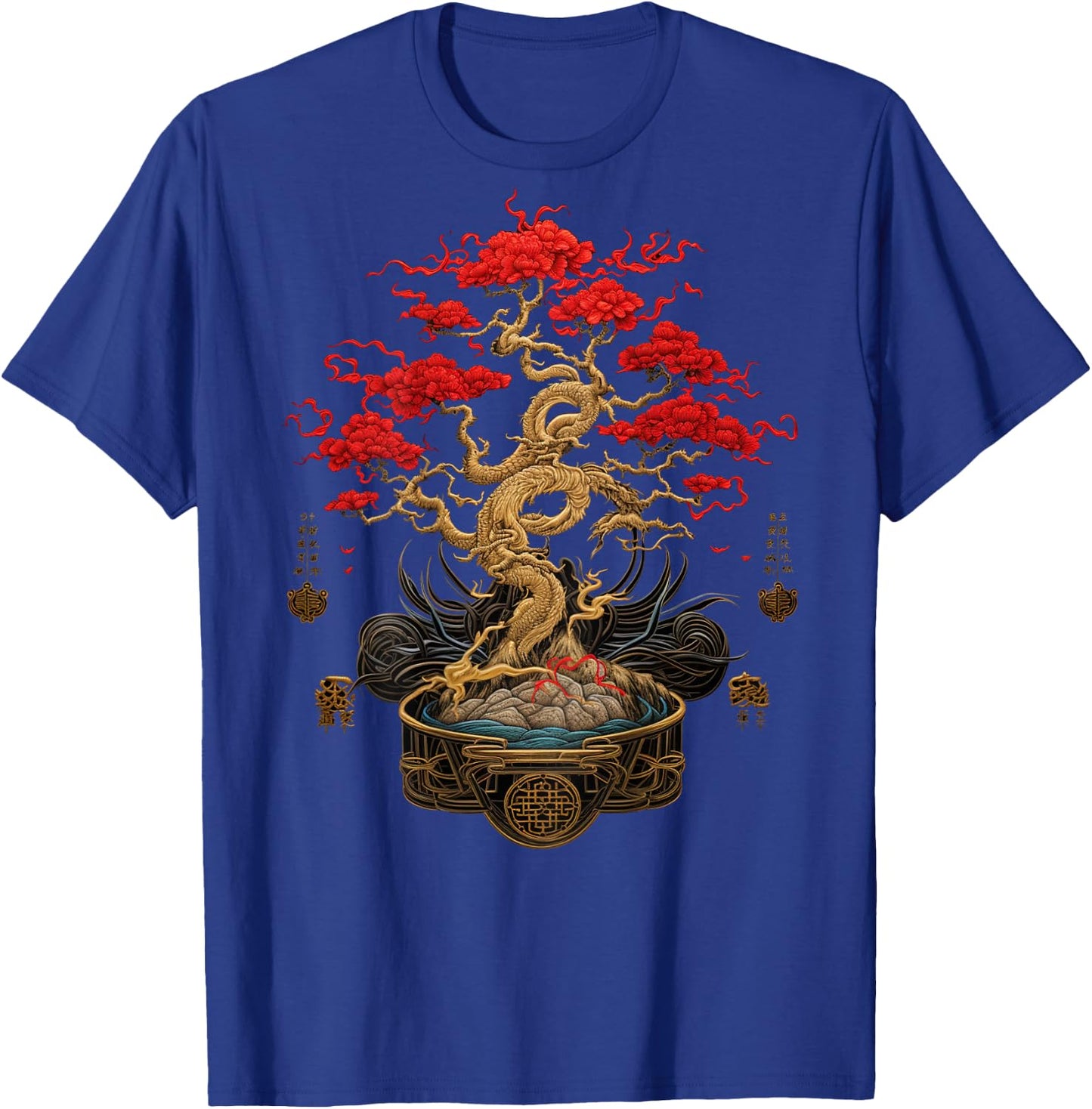 Back Print Vintage Y2K Streetwear Fashion Women Men Bonsai T-Shirt - T-Shirt | Royal