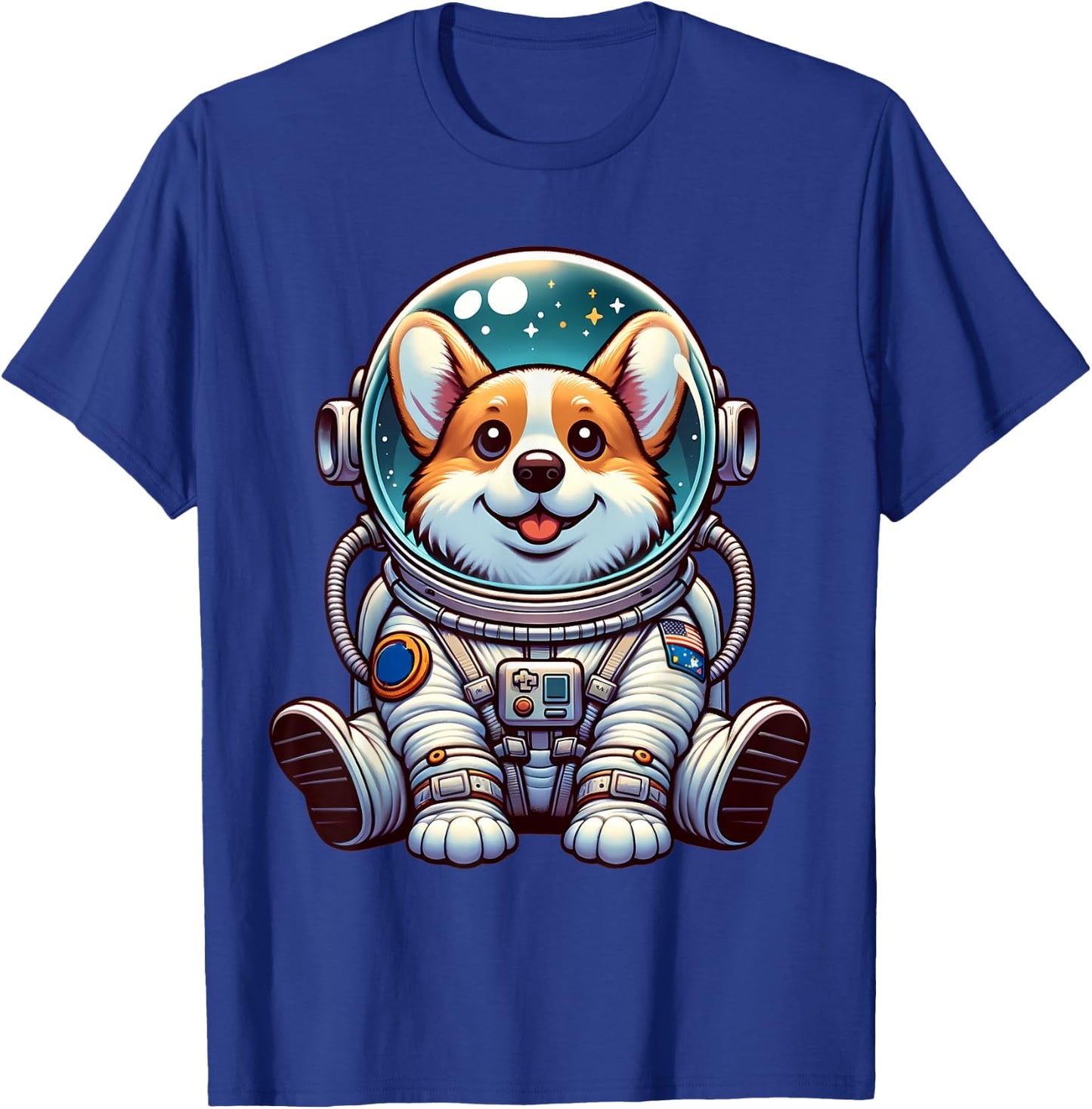 Cute Corgi Astronaut Dog Helmet Space Men Women Kids T-Shirt - T-Shirt | Royal