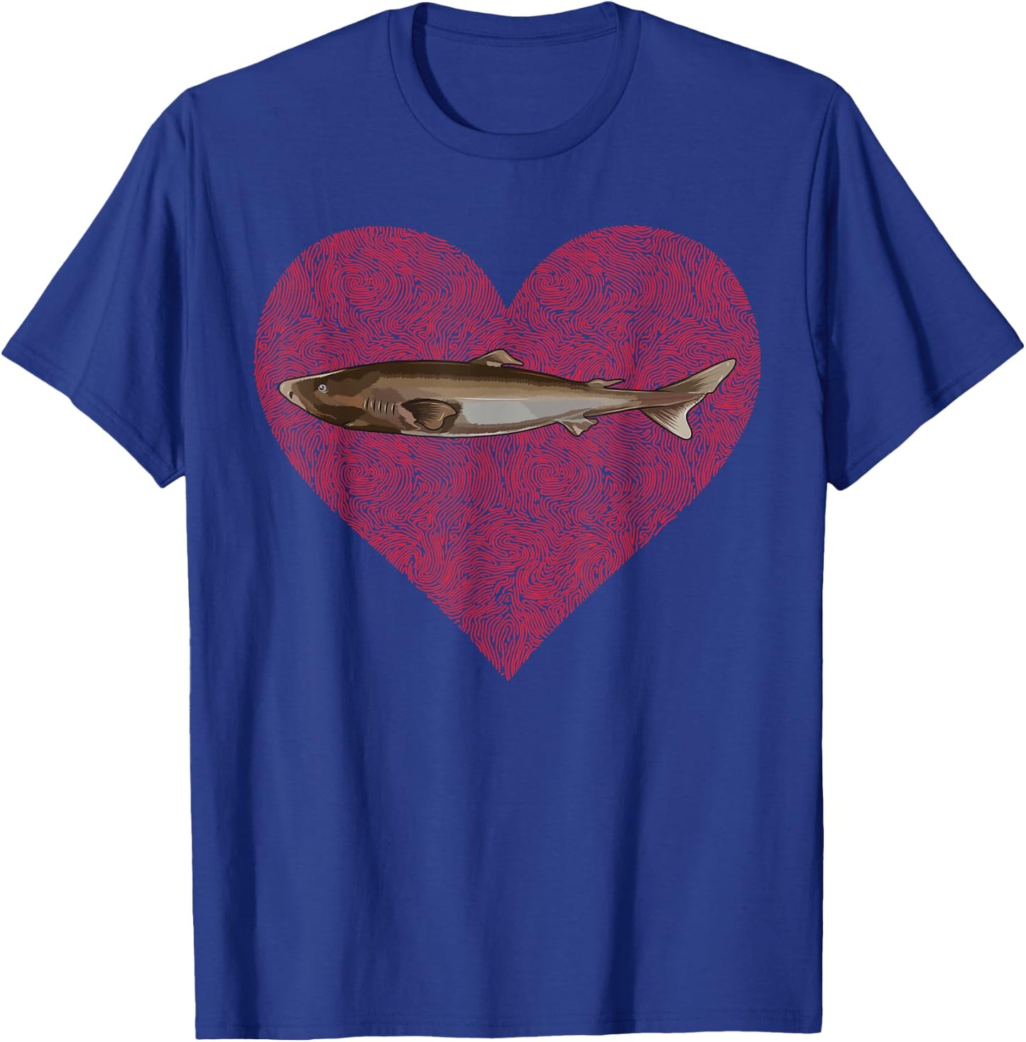 Greenland Shark Valentines Day Love Fingerprint T-Shirt - T-Shirt | Royal