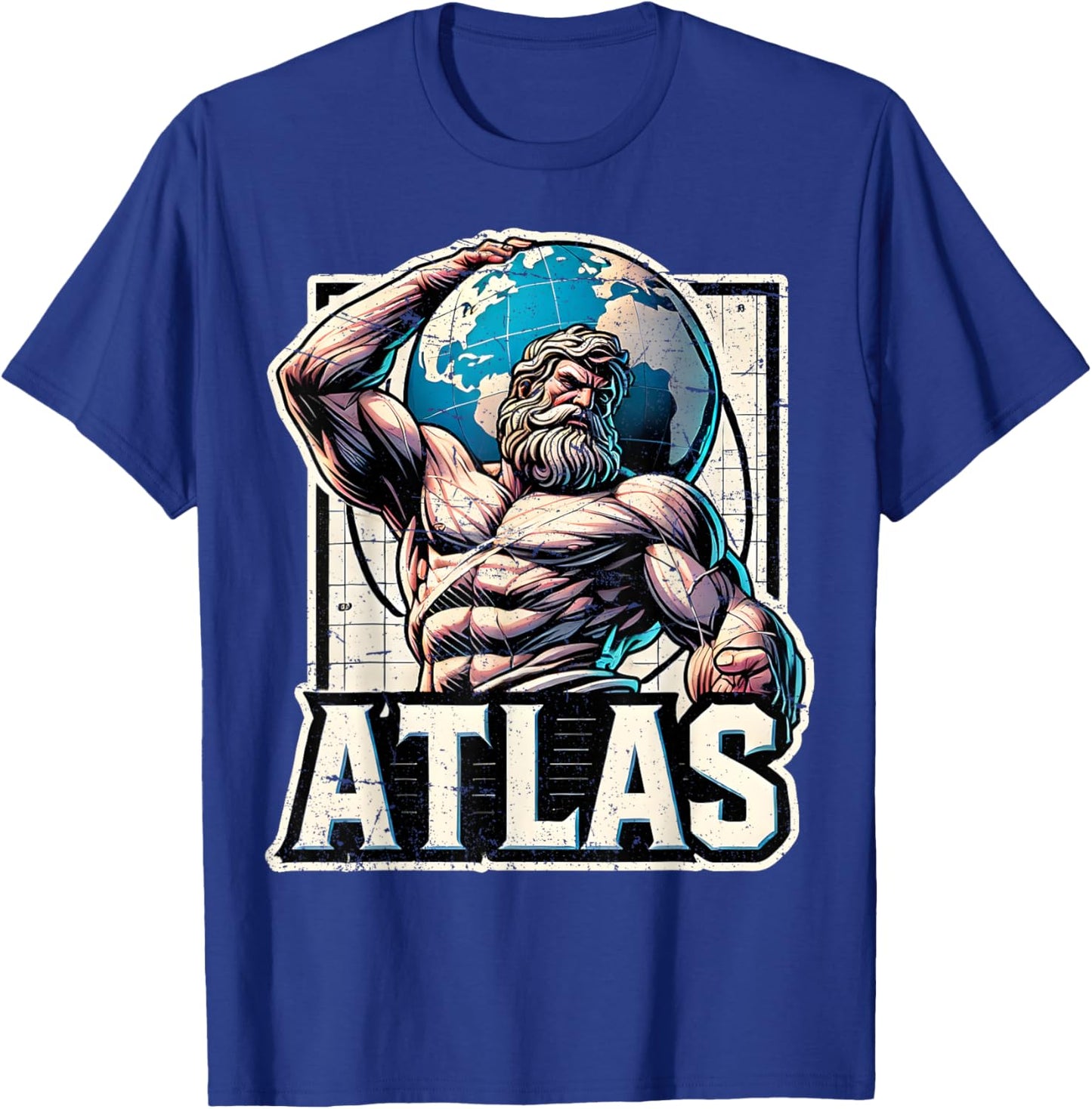 Atlas Greek God Mythology Titan Ancient Greece T-Shirt - T-Shirt | Royal