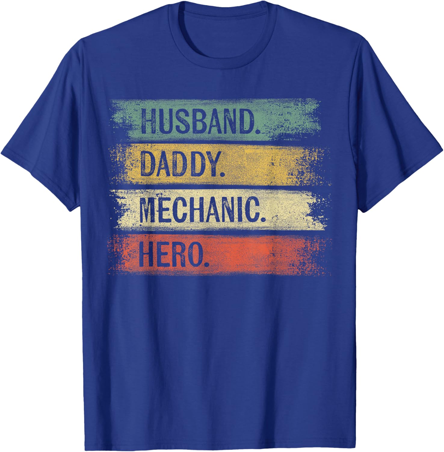 Husband Daddy Mechanic Hero Funny Father's Day Mechanic Gift T-Shirt - T-Shirt | Royal