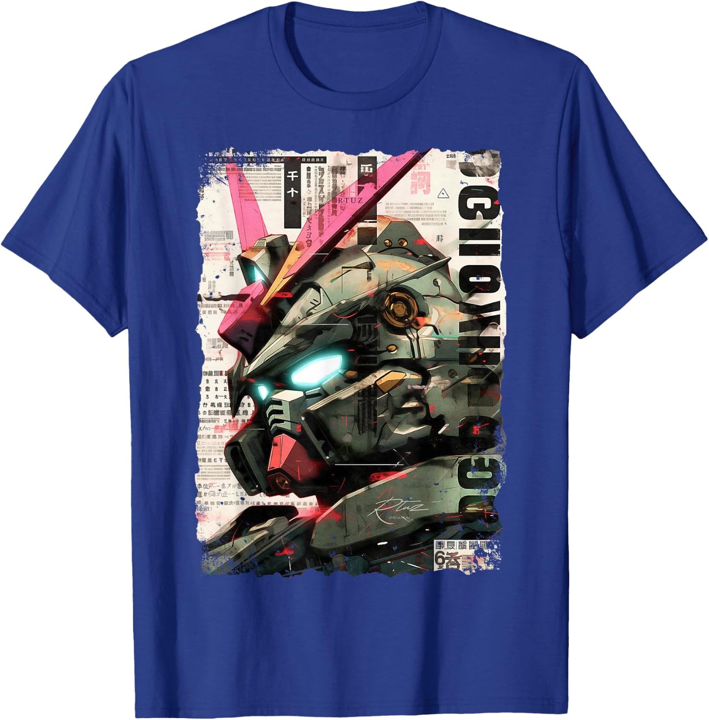 Cyberpunk Japanese cyborg futuristic robot , Small T-Shirt - T-Shirt | Royal