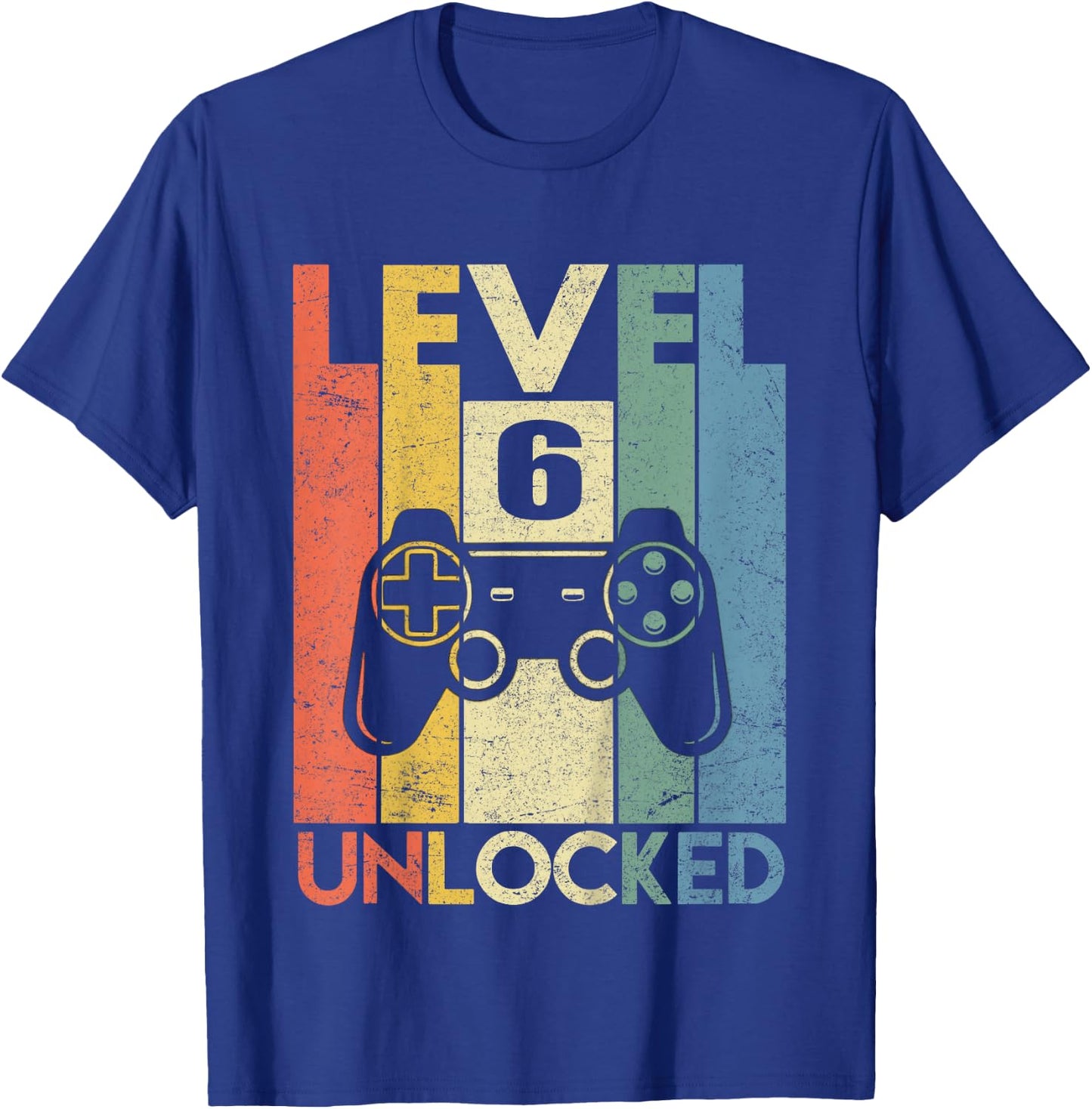 Level 6 Unlocked Shirt Funny Video Gamer 6th Birthday Gift T-Shirt - T-Shirt | Royal
