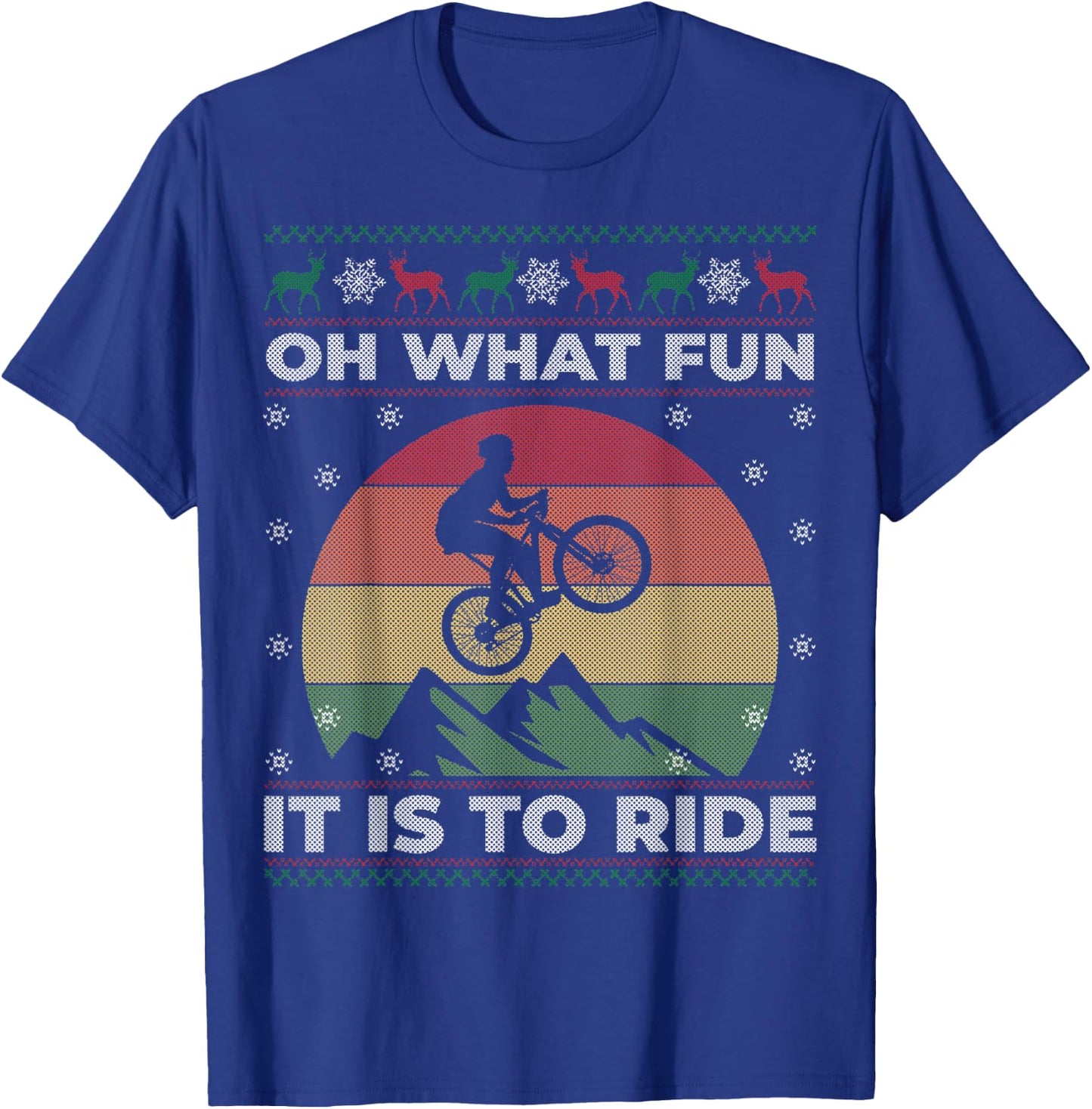 Mountain Bike Ugly Sweater Christmas Gift Women T-Shirt - T-Shirt | Royal